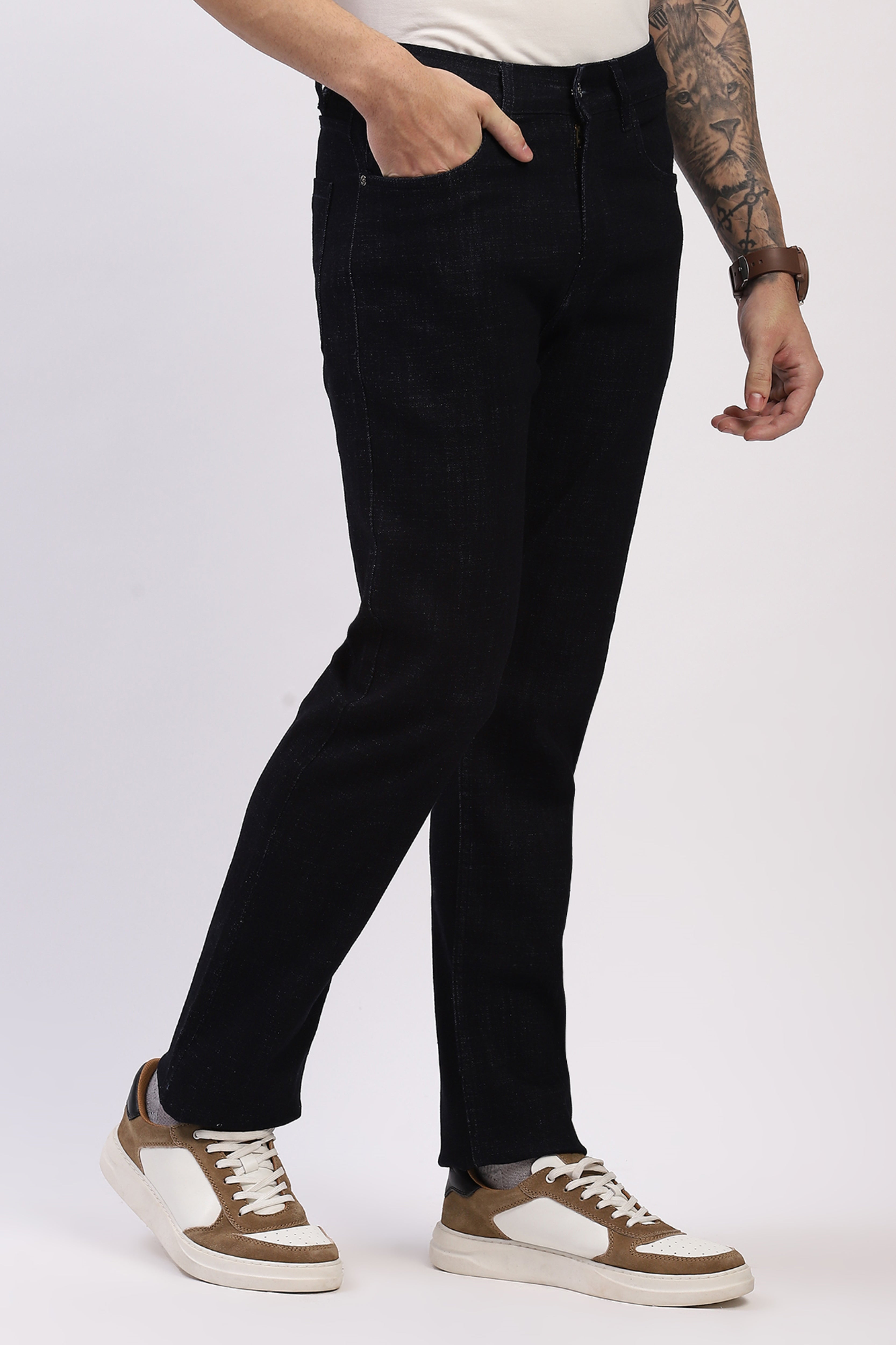 Classic Navy Blue Straight Fit Jeans