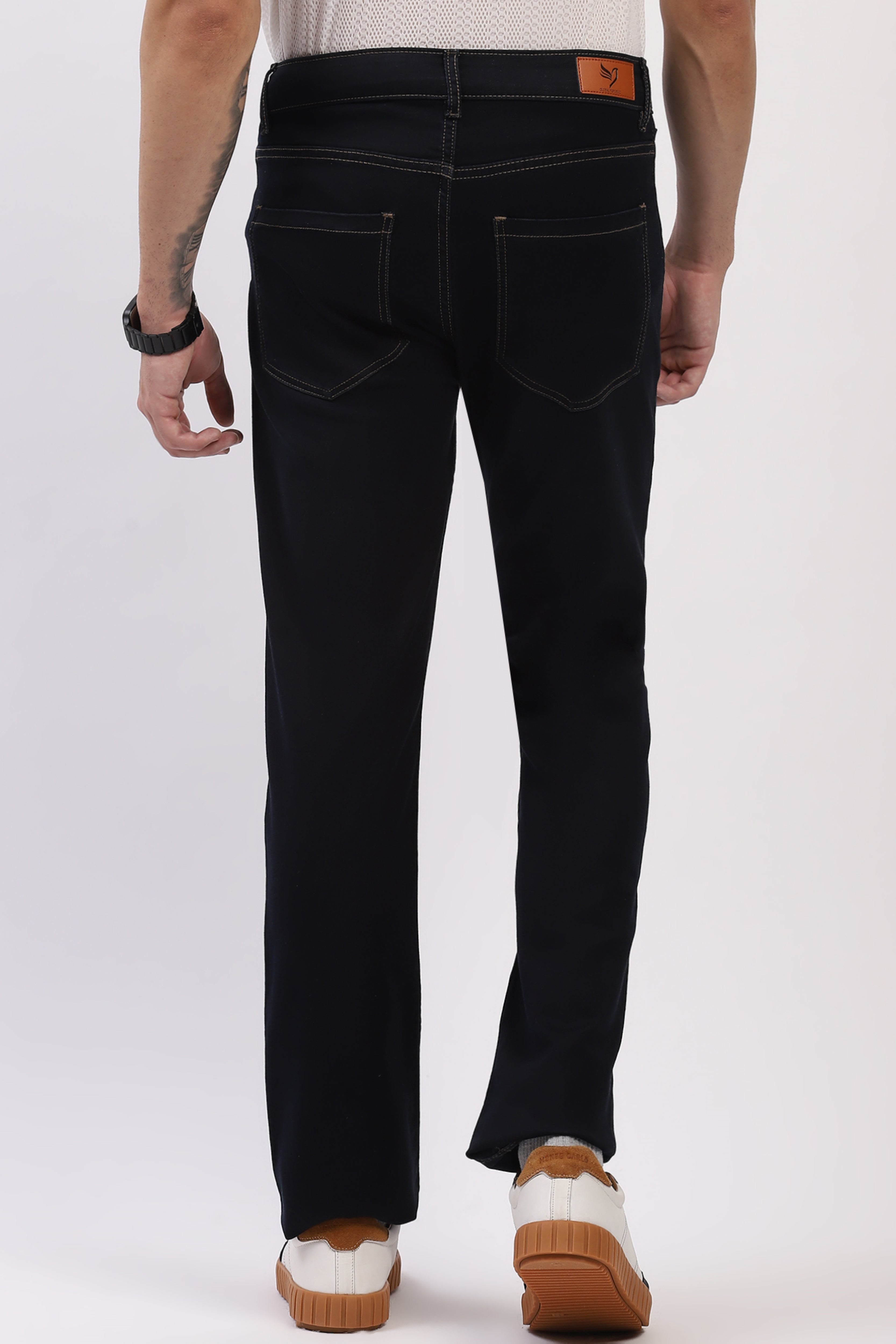 Classic Navy Straight Fit Stretch Jeans