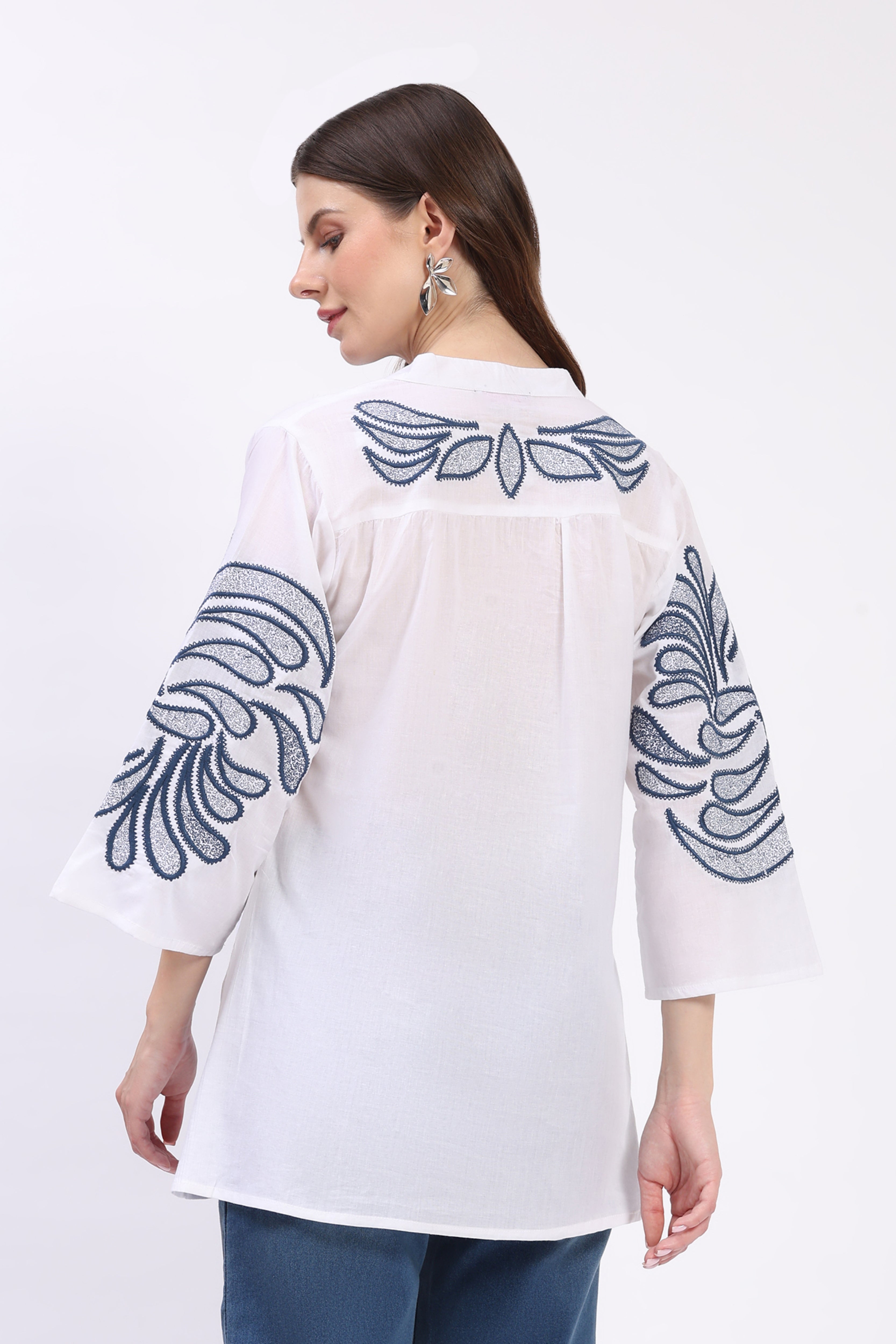 White Embroidered Ethnic Tunic