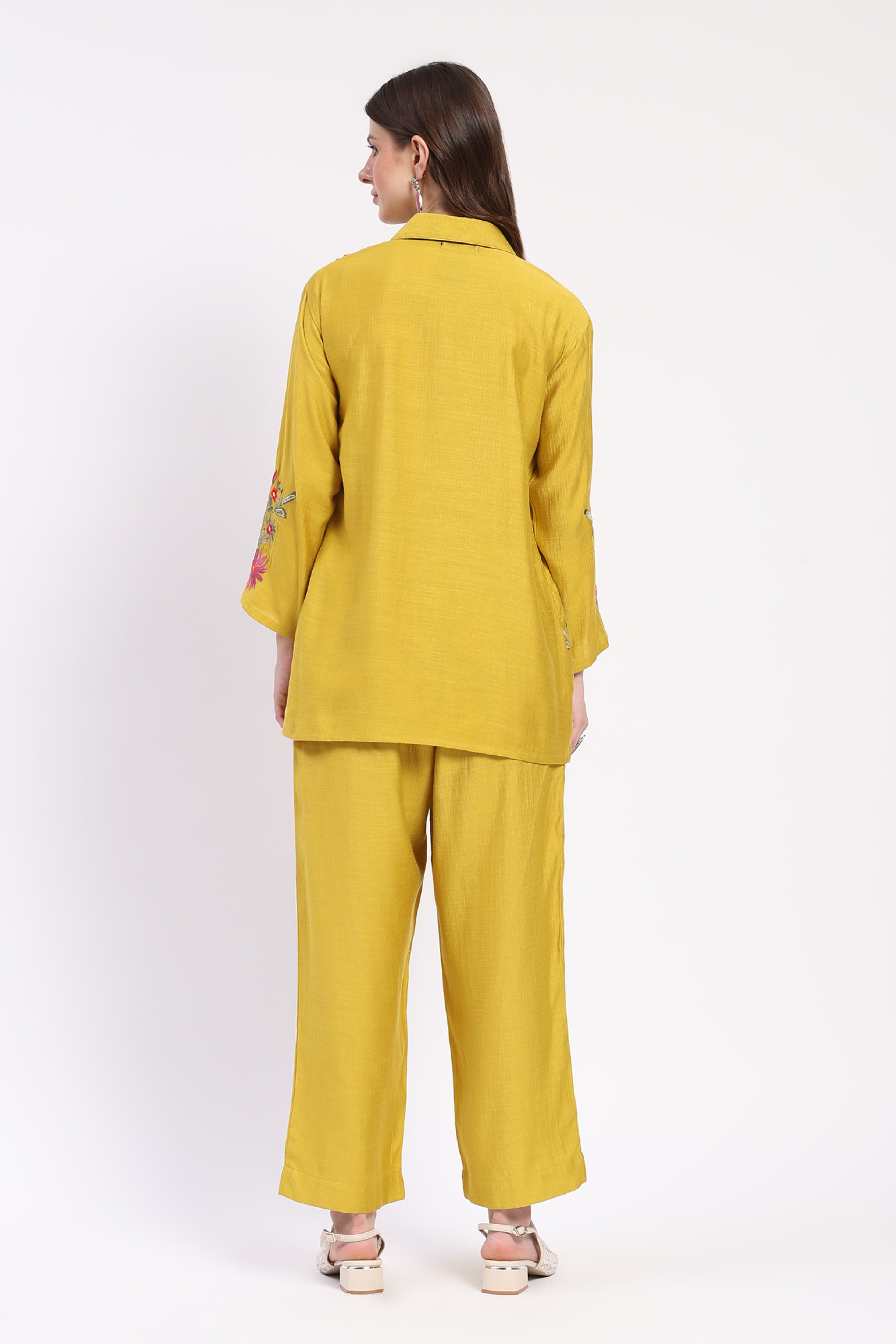 Yellow Embroidered Co-ord Set