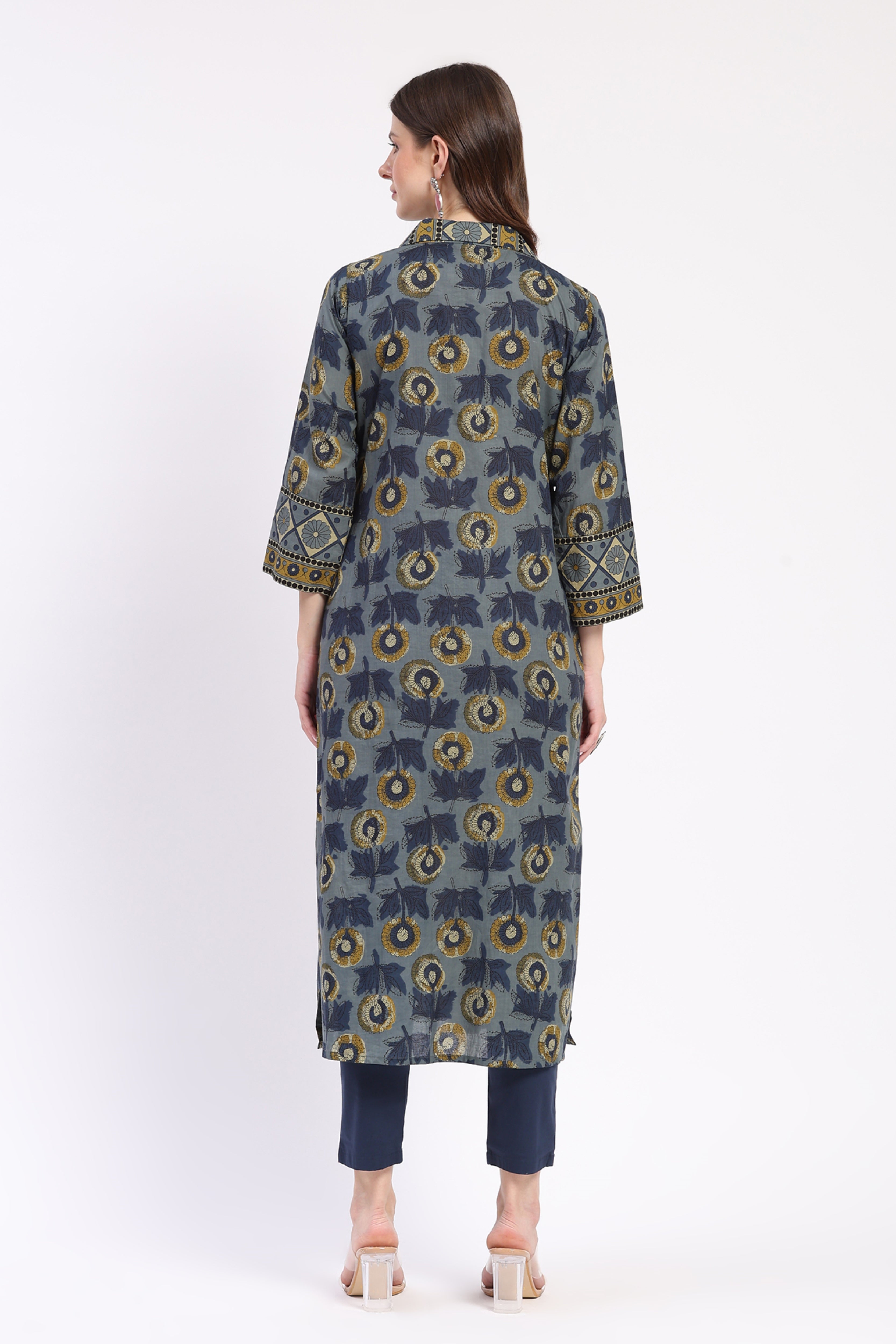 Multi Mirror Work Cotton Kurta