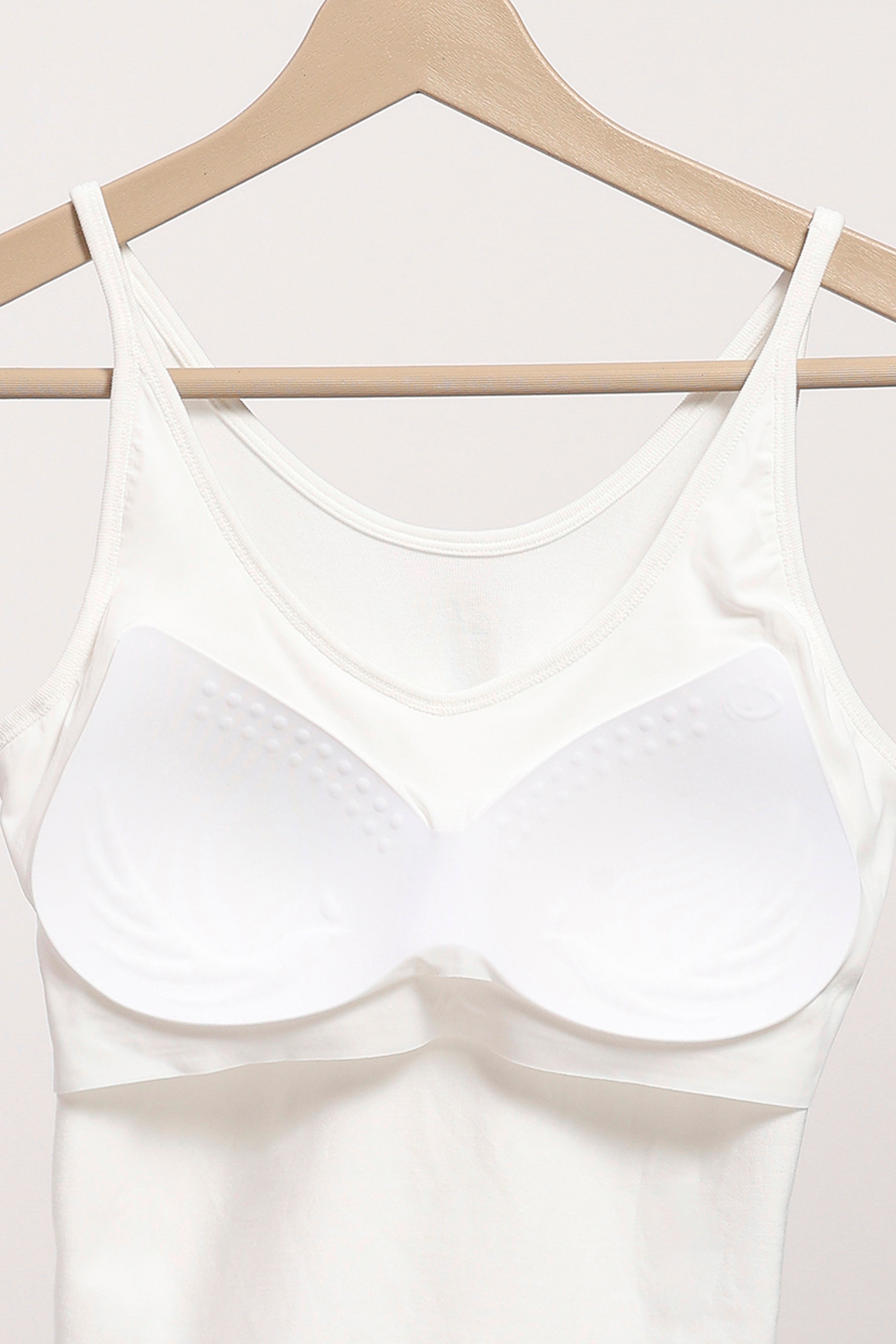 White V-Neck Support Camisole Top