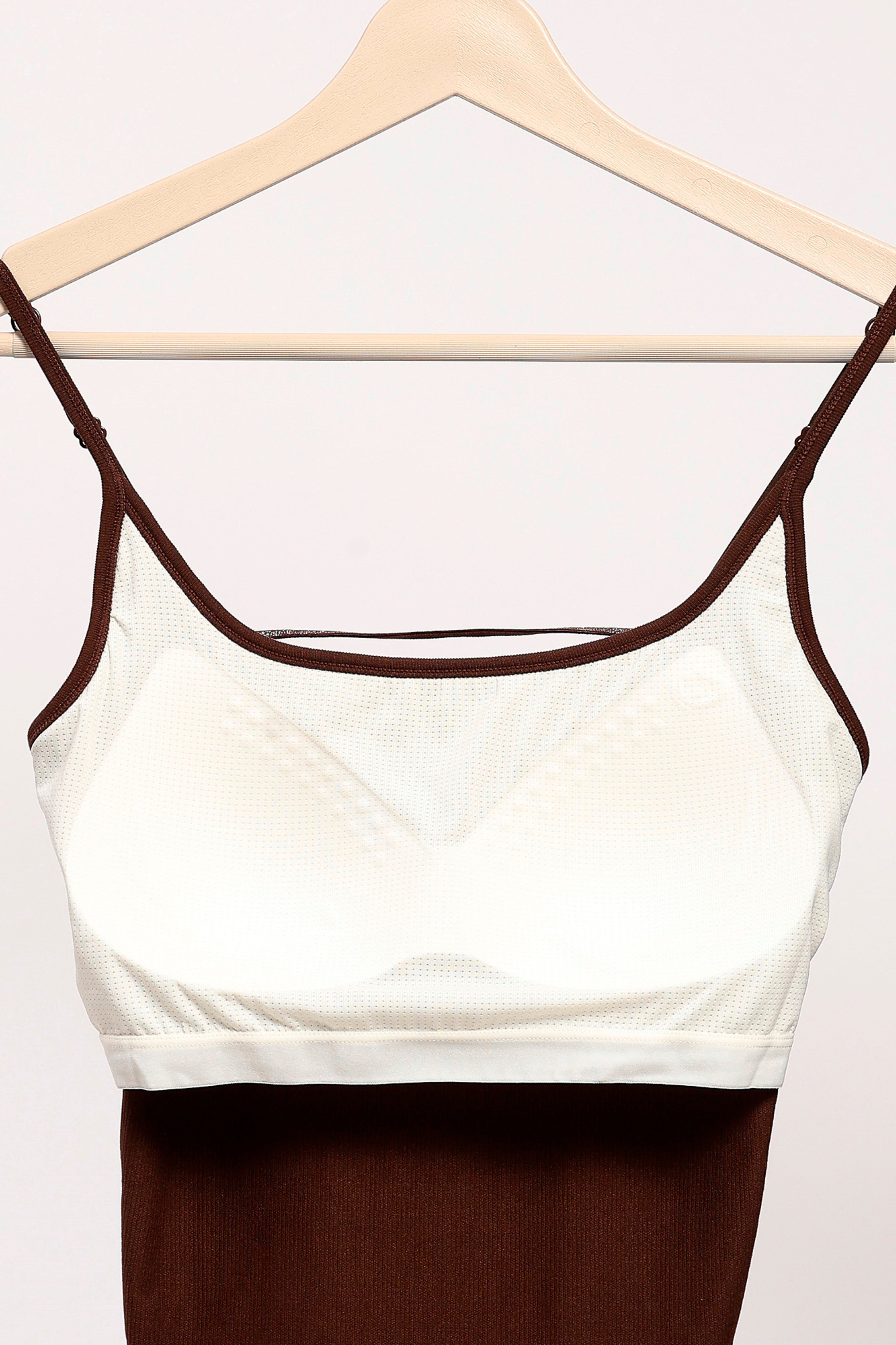 Coffee Brown Ribbed Camisole Top