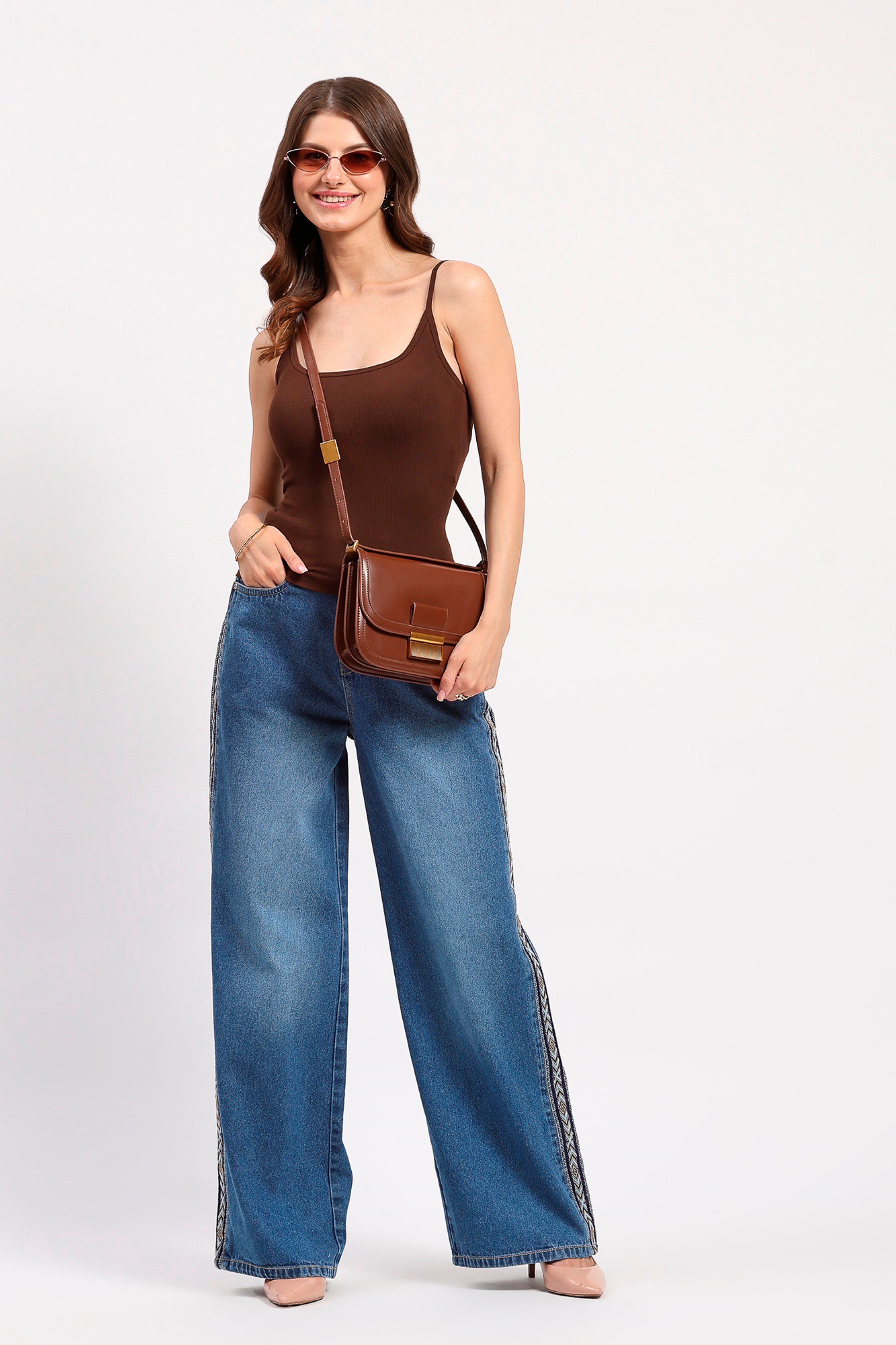 Coffee Brown Ribbed Camisole Top