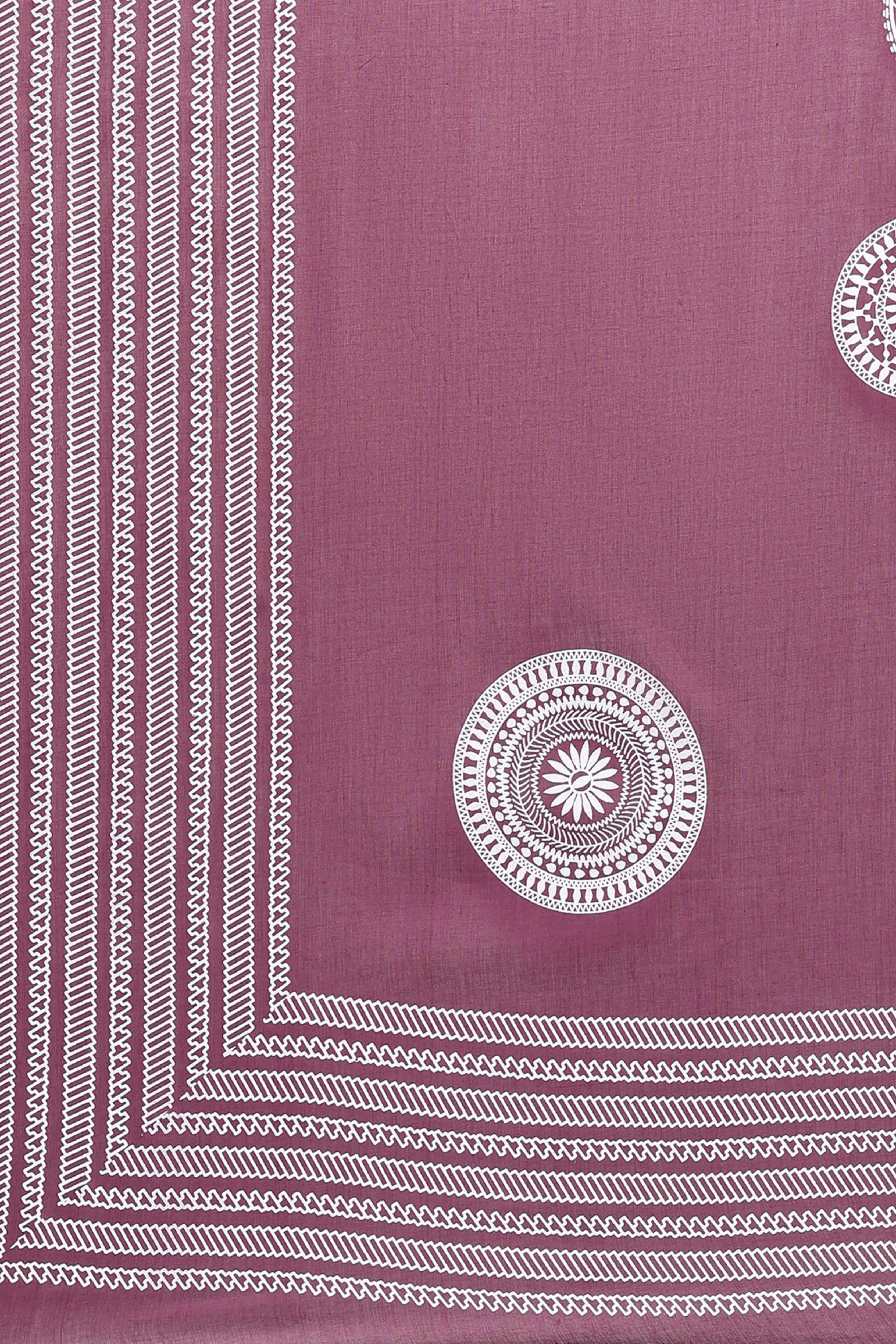 Purple Embroidered Cotton Suit Set