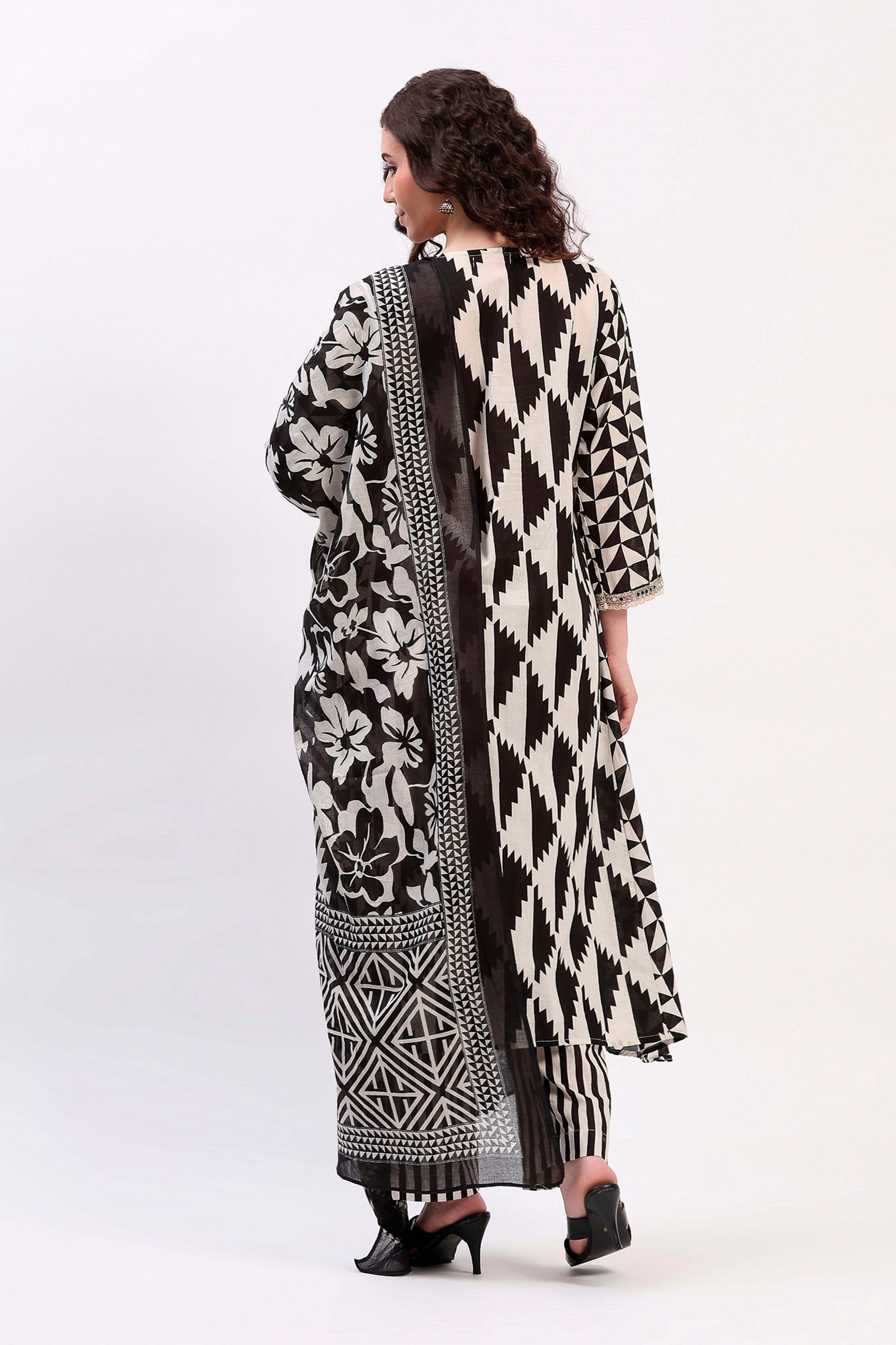 Monochrome Ethnic Suit Set