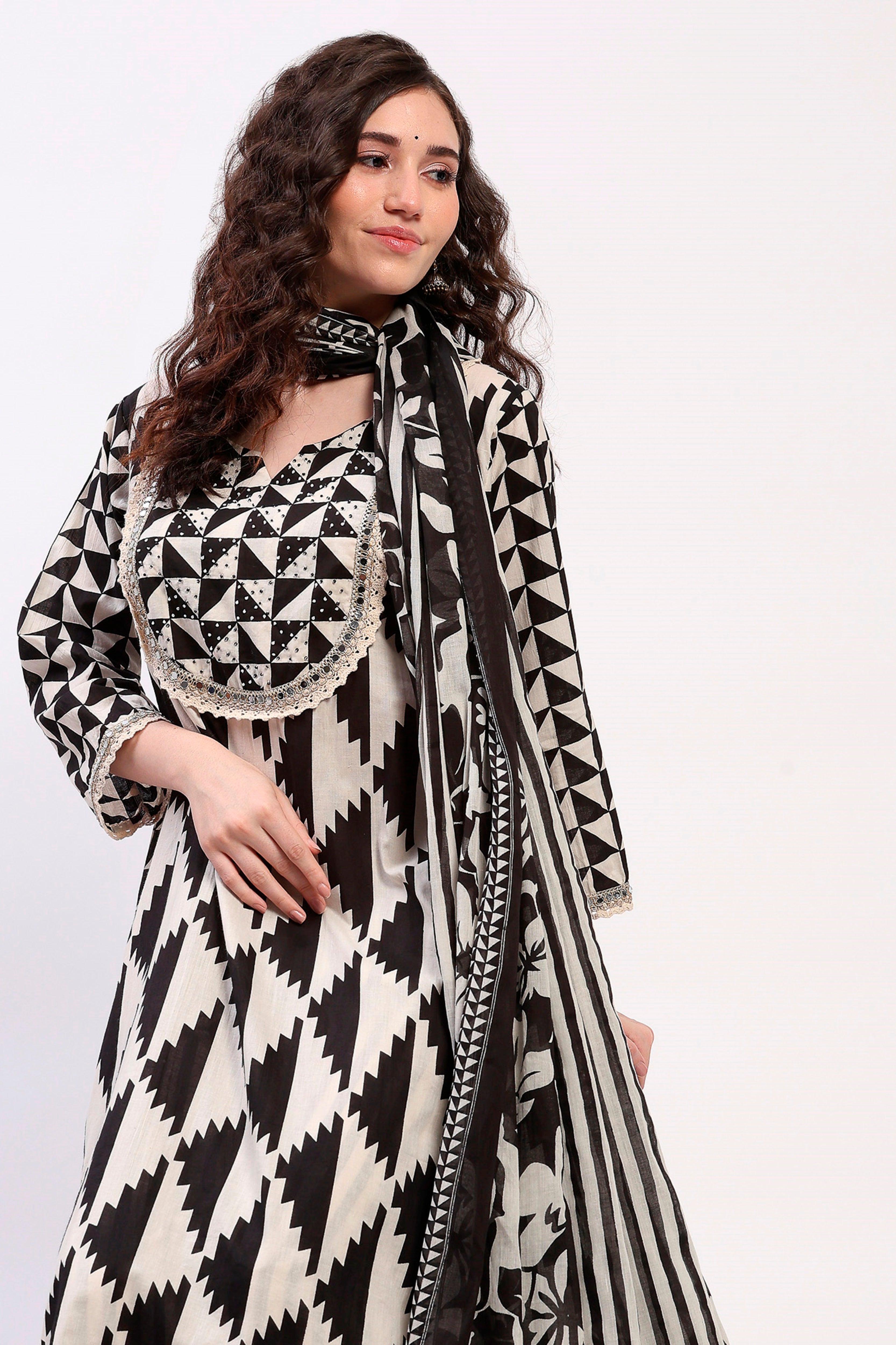 Monochrome Ethnic Suit Set