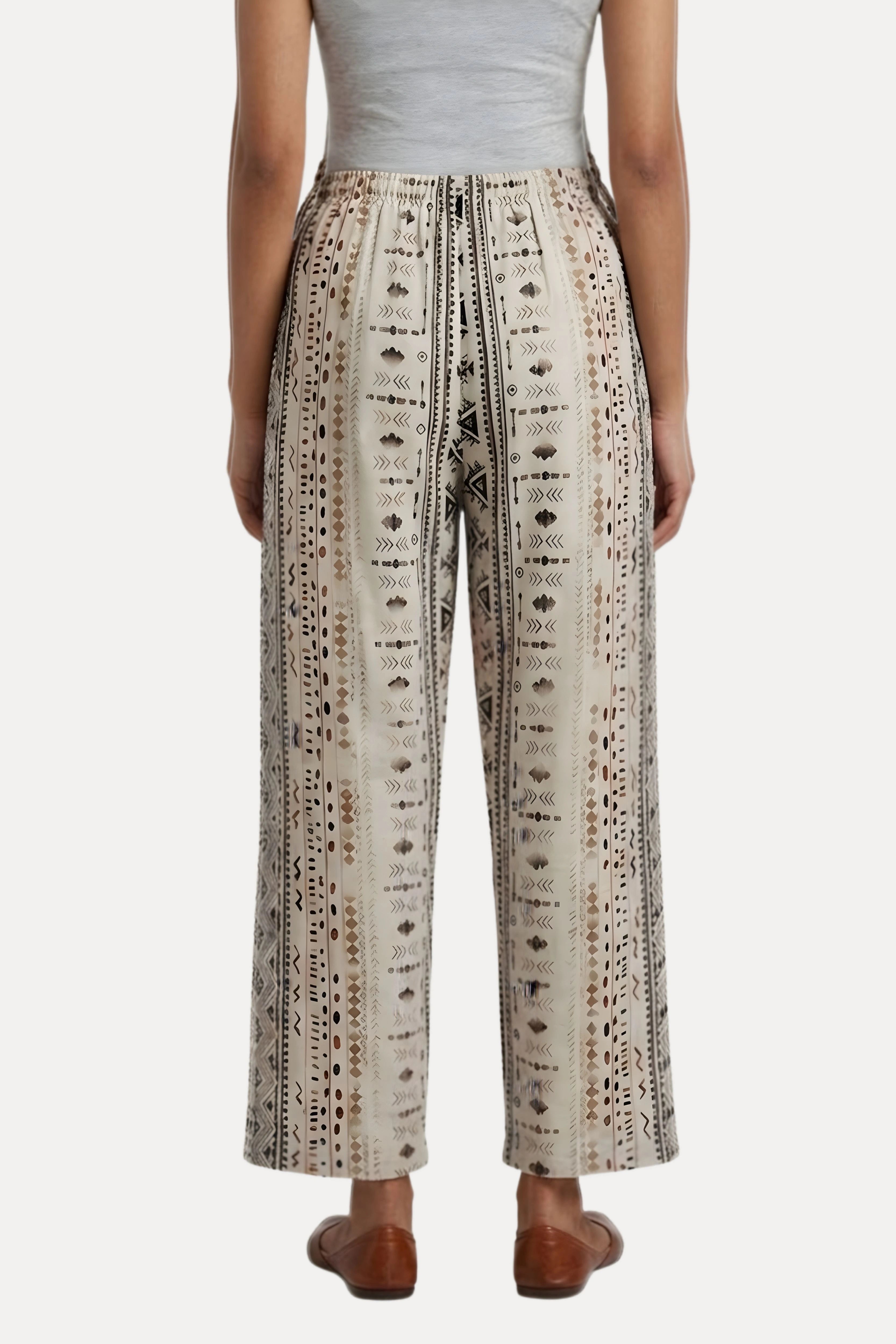 Multicolor Abstract Print Viscose Lower