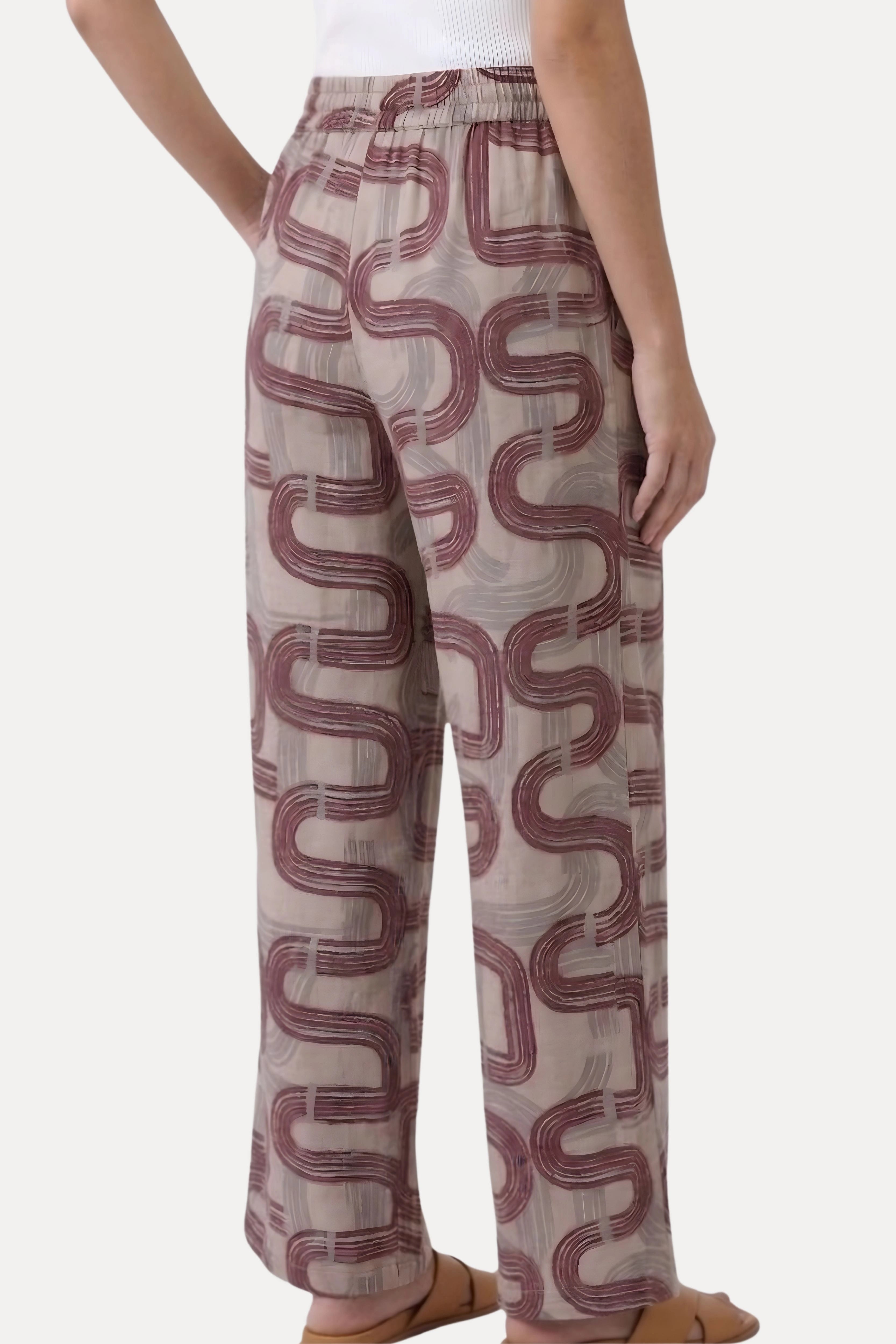 Wine Abstract Print Viscose Lower