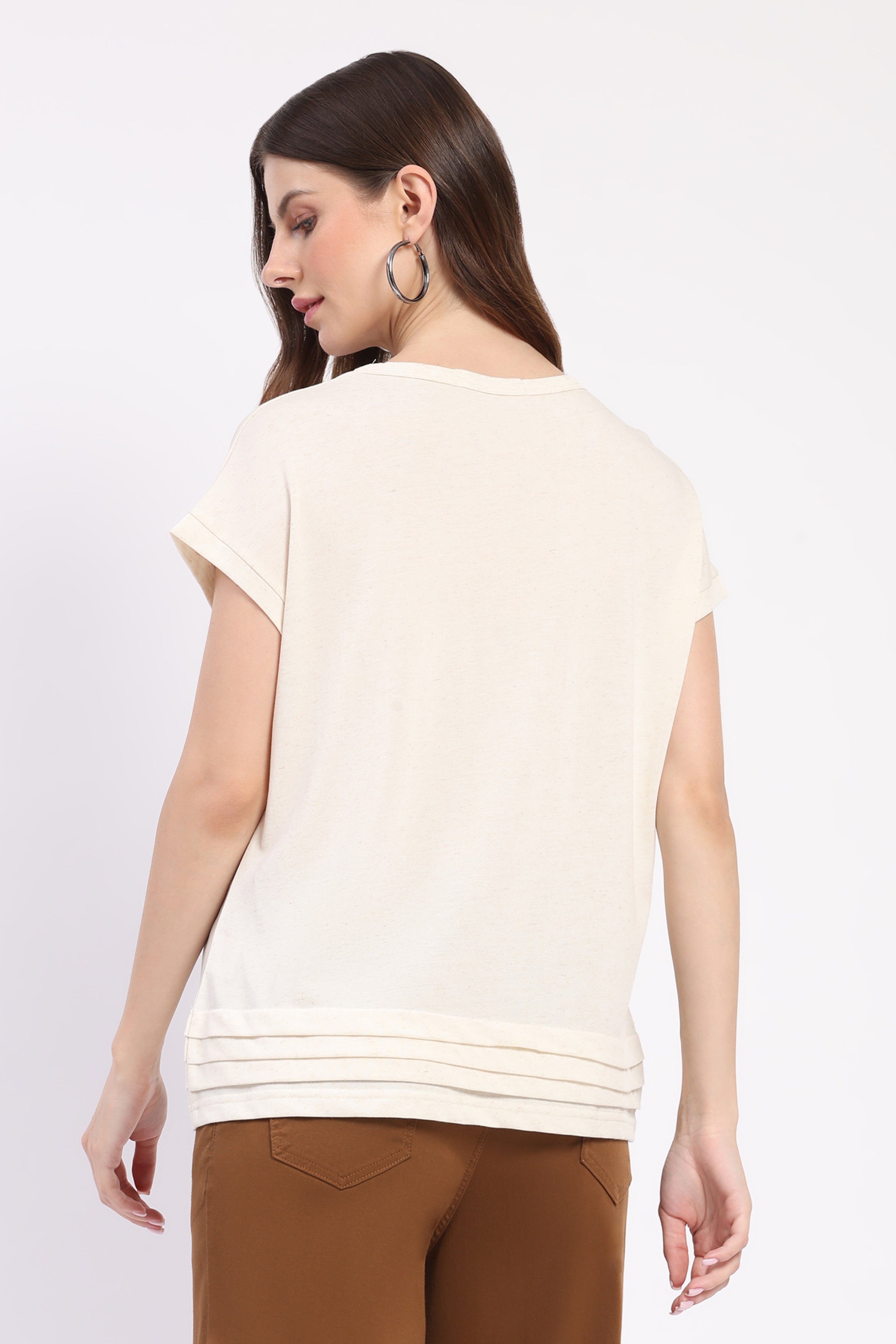 Cream Digital Print Top