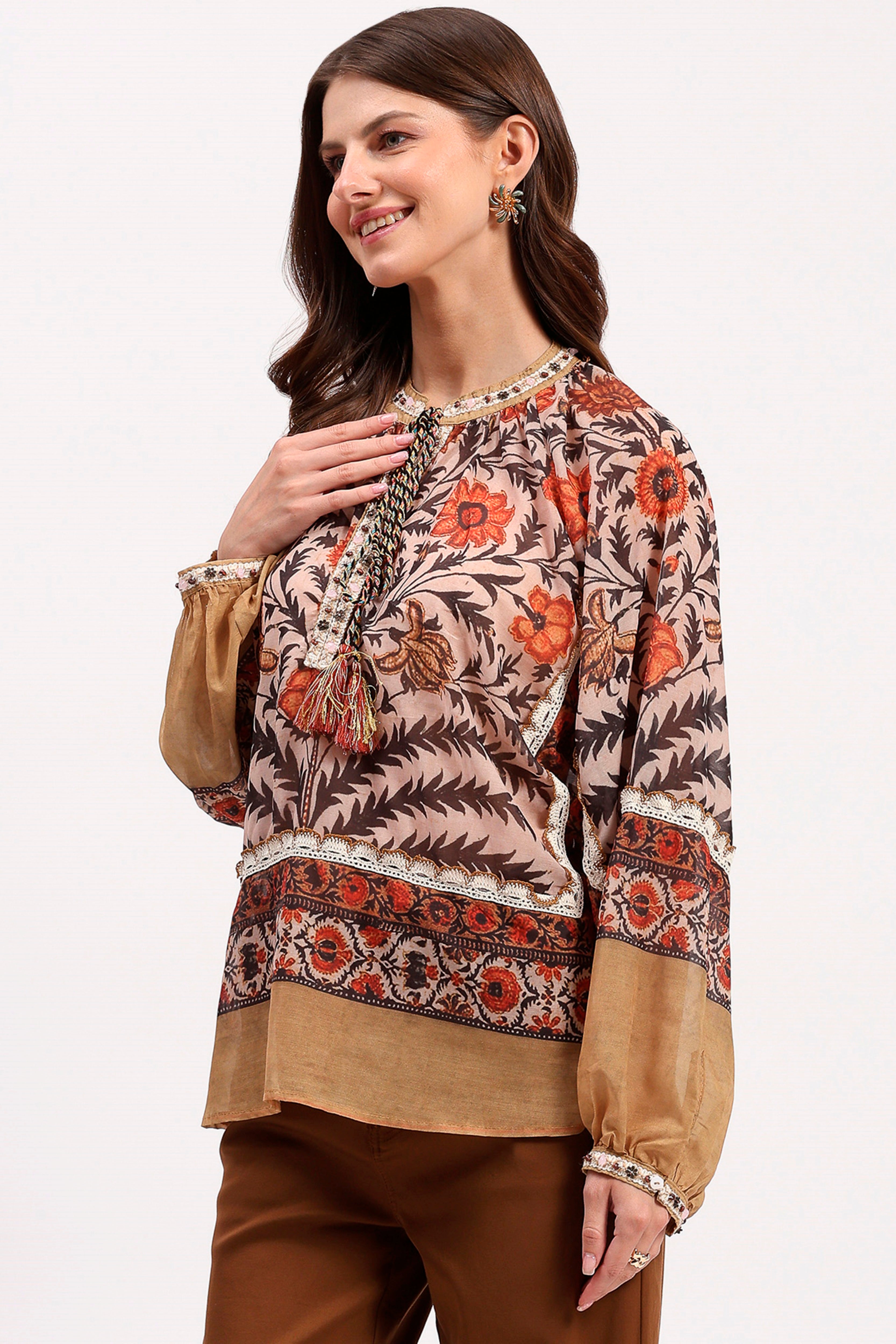 Multicolor Floral Boho Lace Top