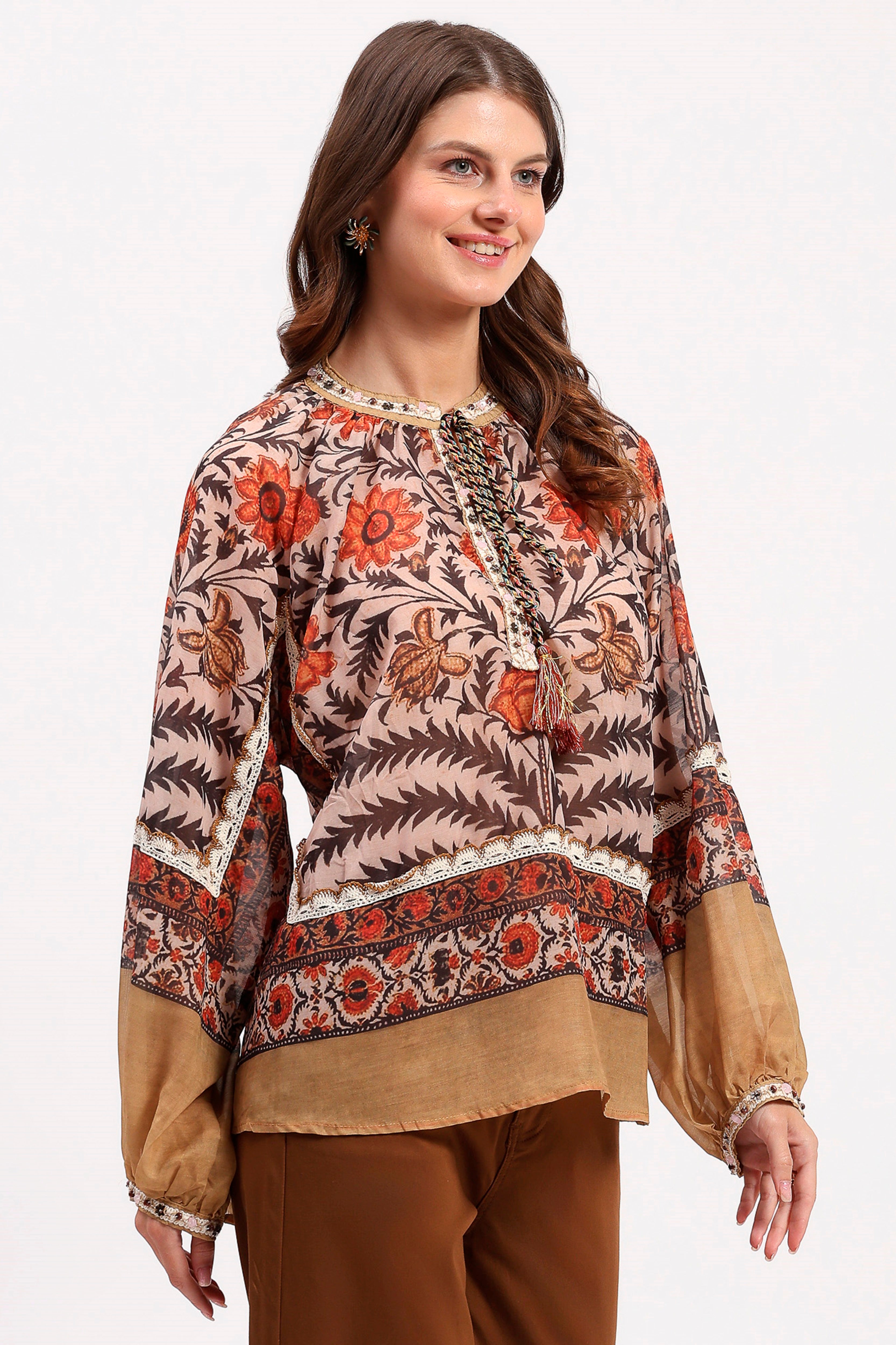 Multicolor Floral Boho Lace Top