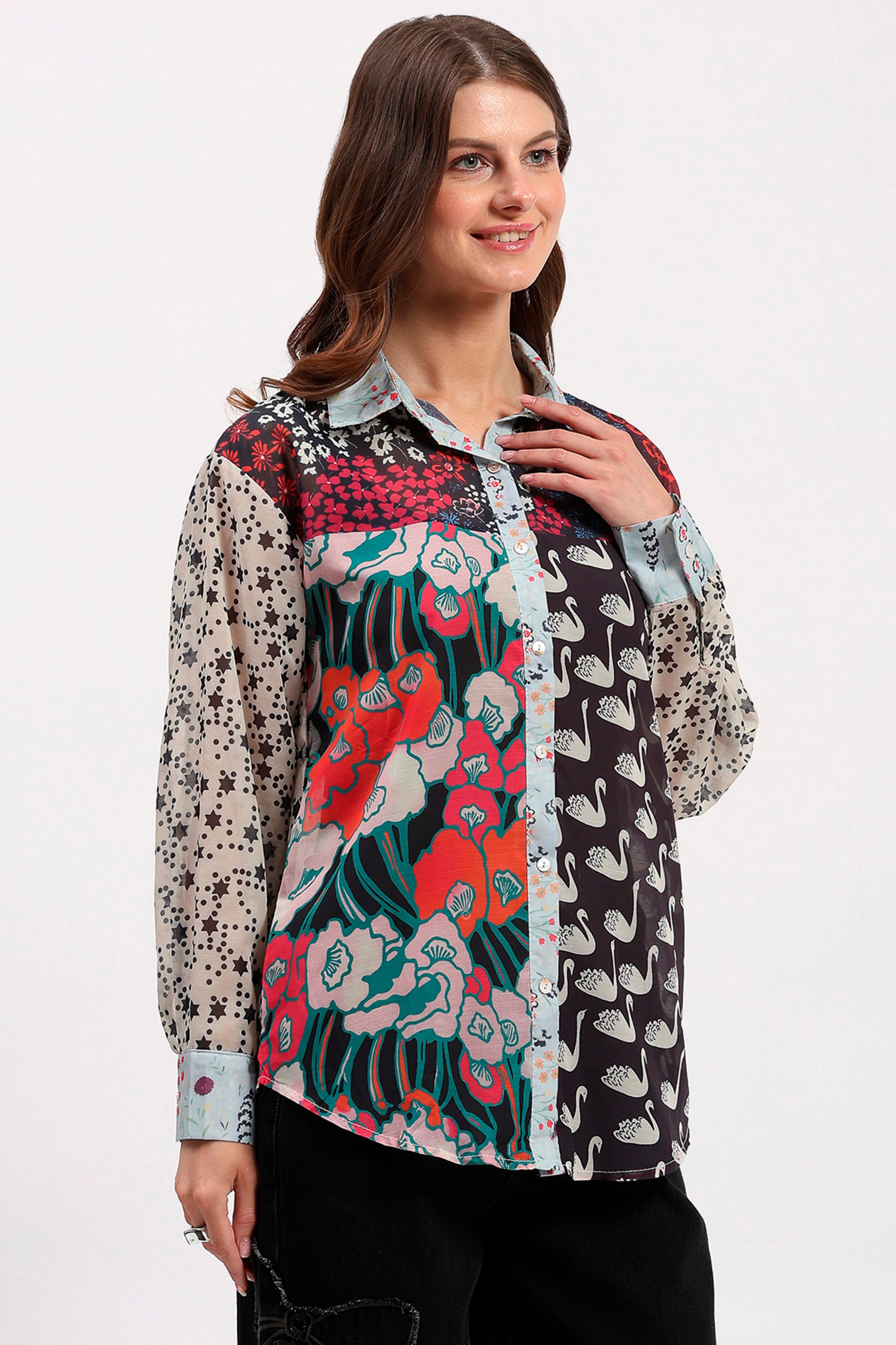 Multicolor Printed Lightweight Shirt