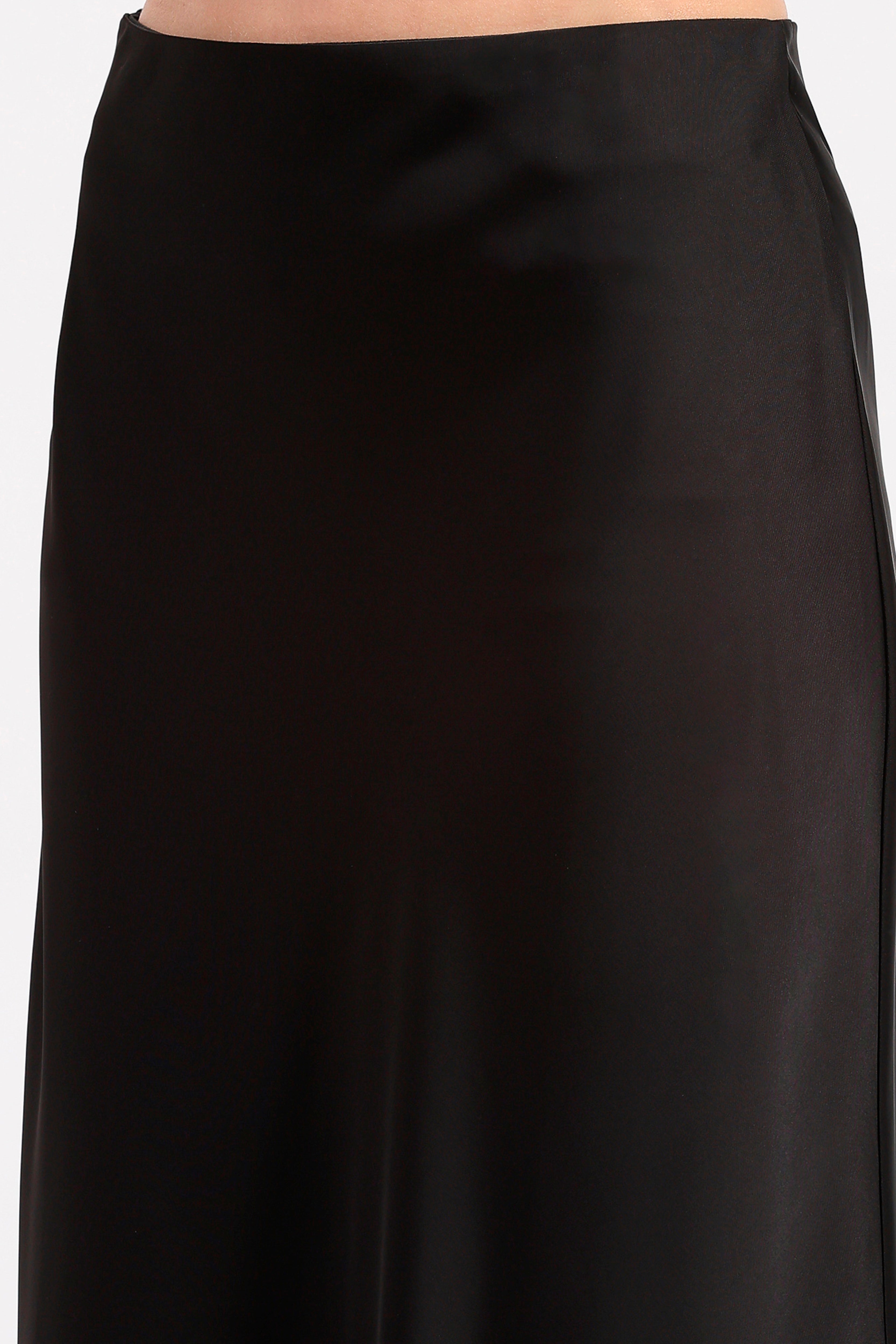 Black Satin Skirt