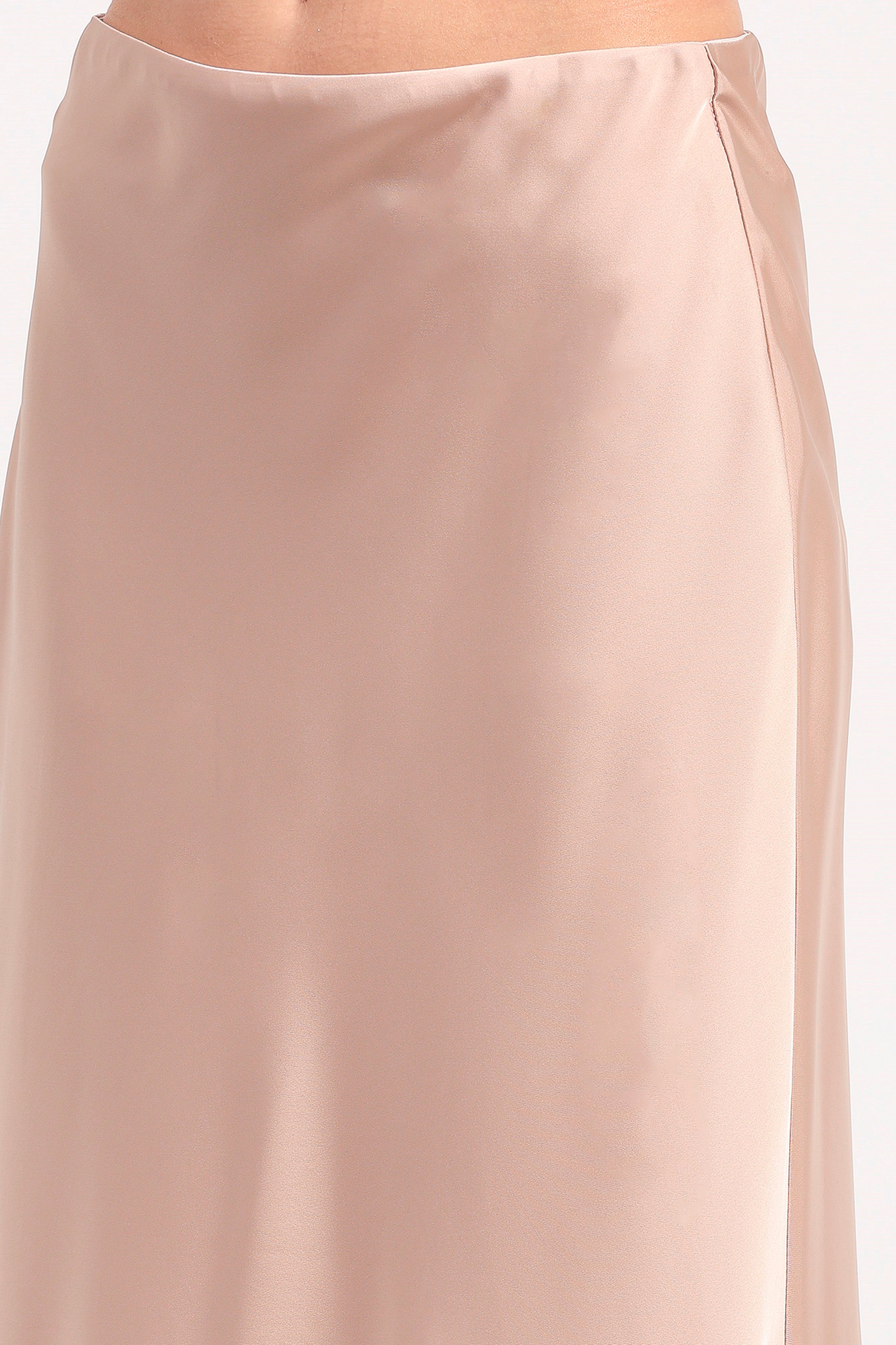 Beige Satin Skirt