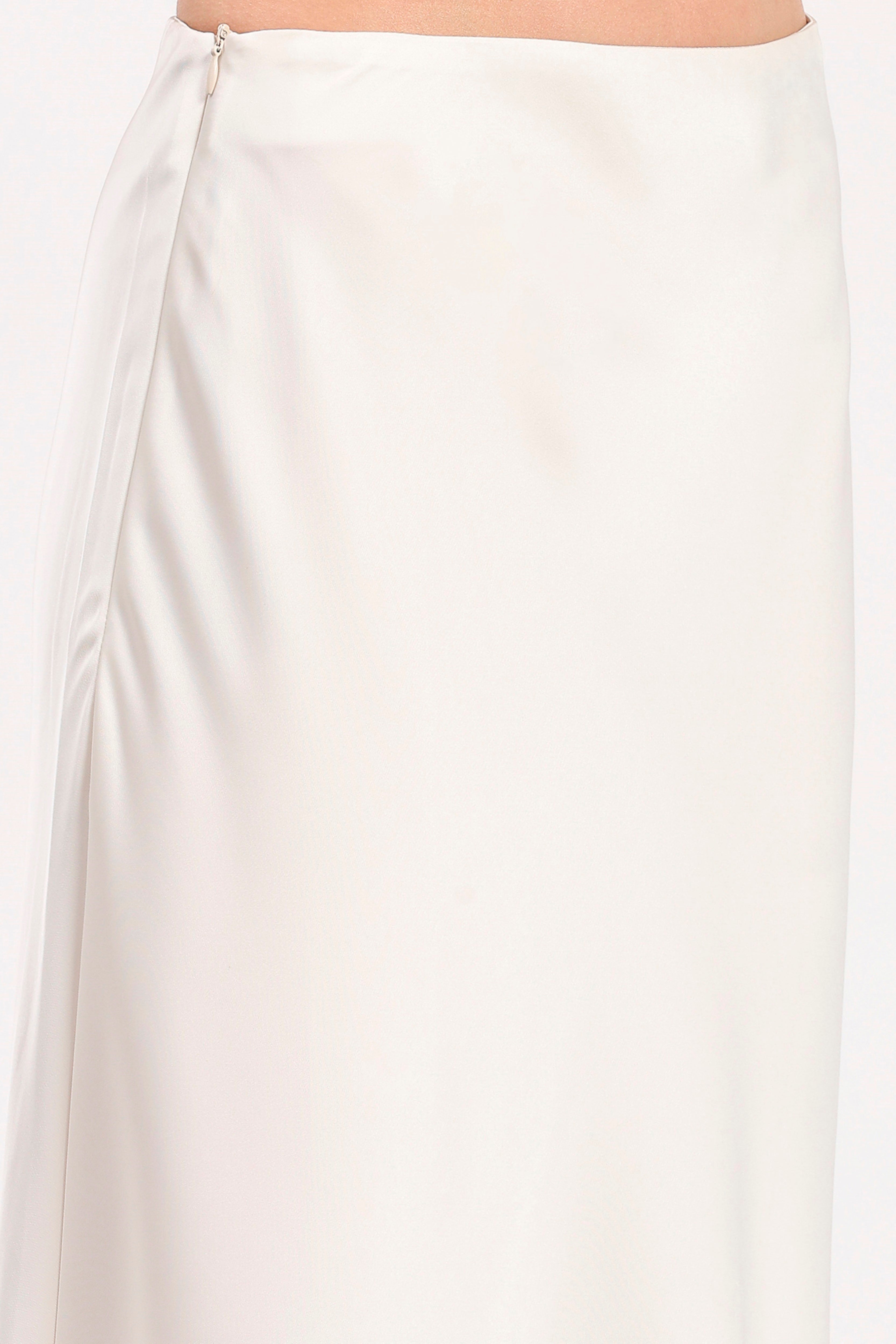 Off-White Satin Skirt