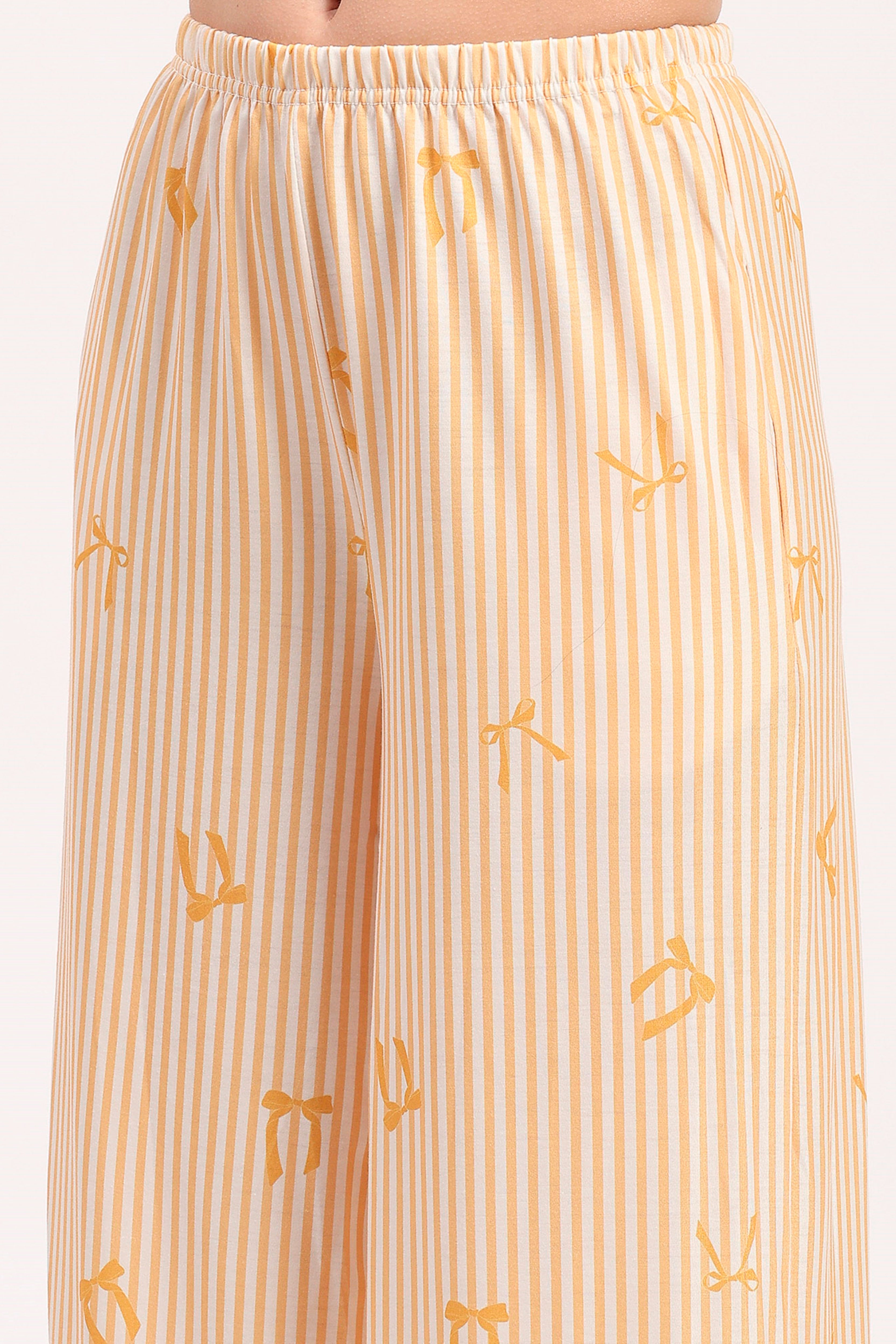 Yellow Printed Nightsuit Set
