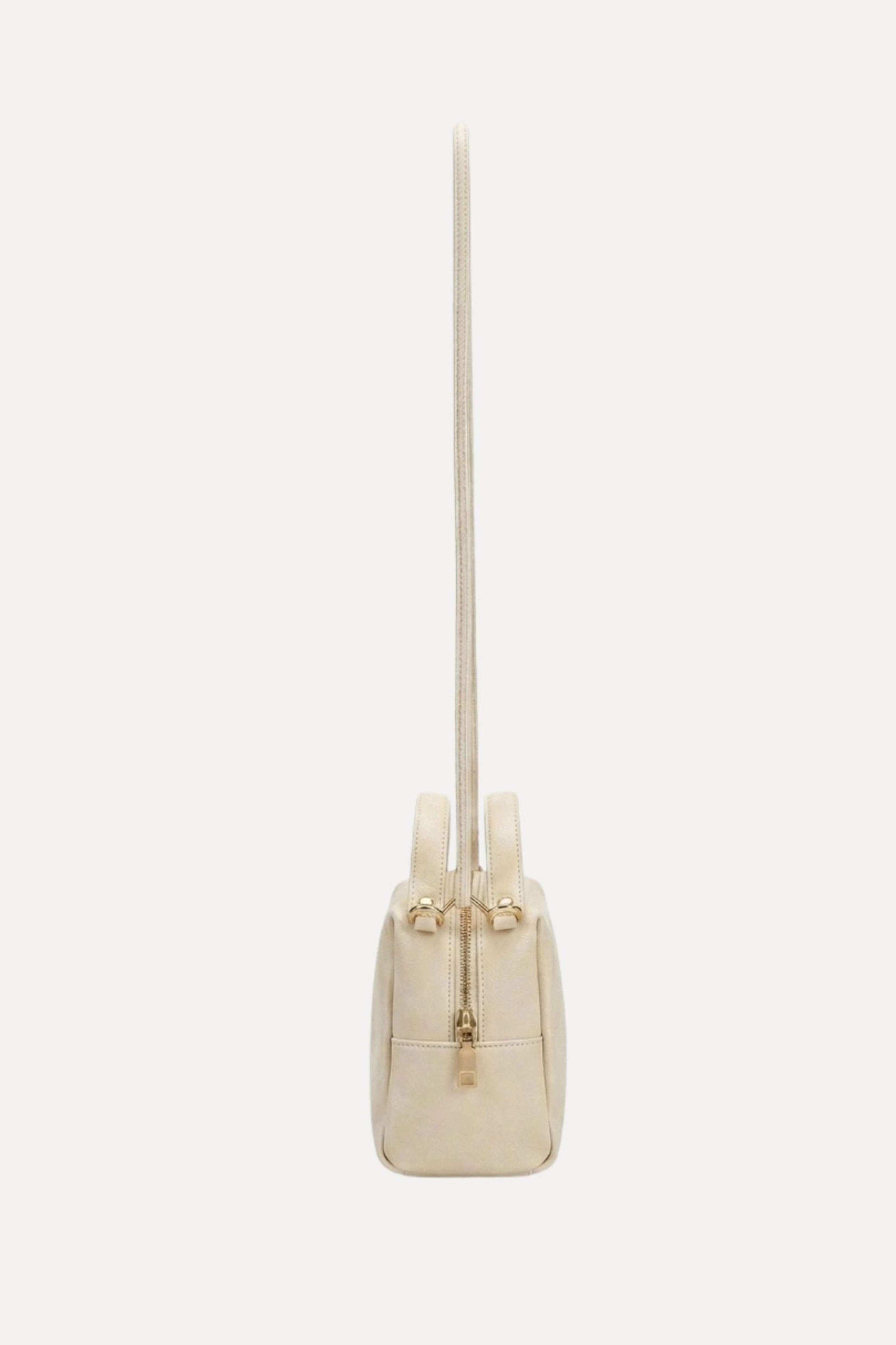 Cream Braided Shoulder Bag