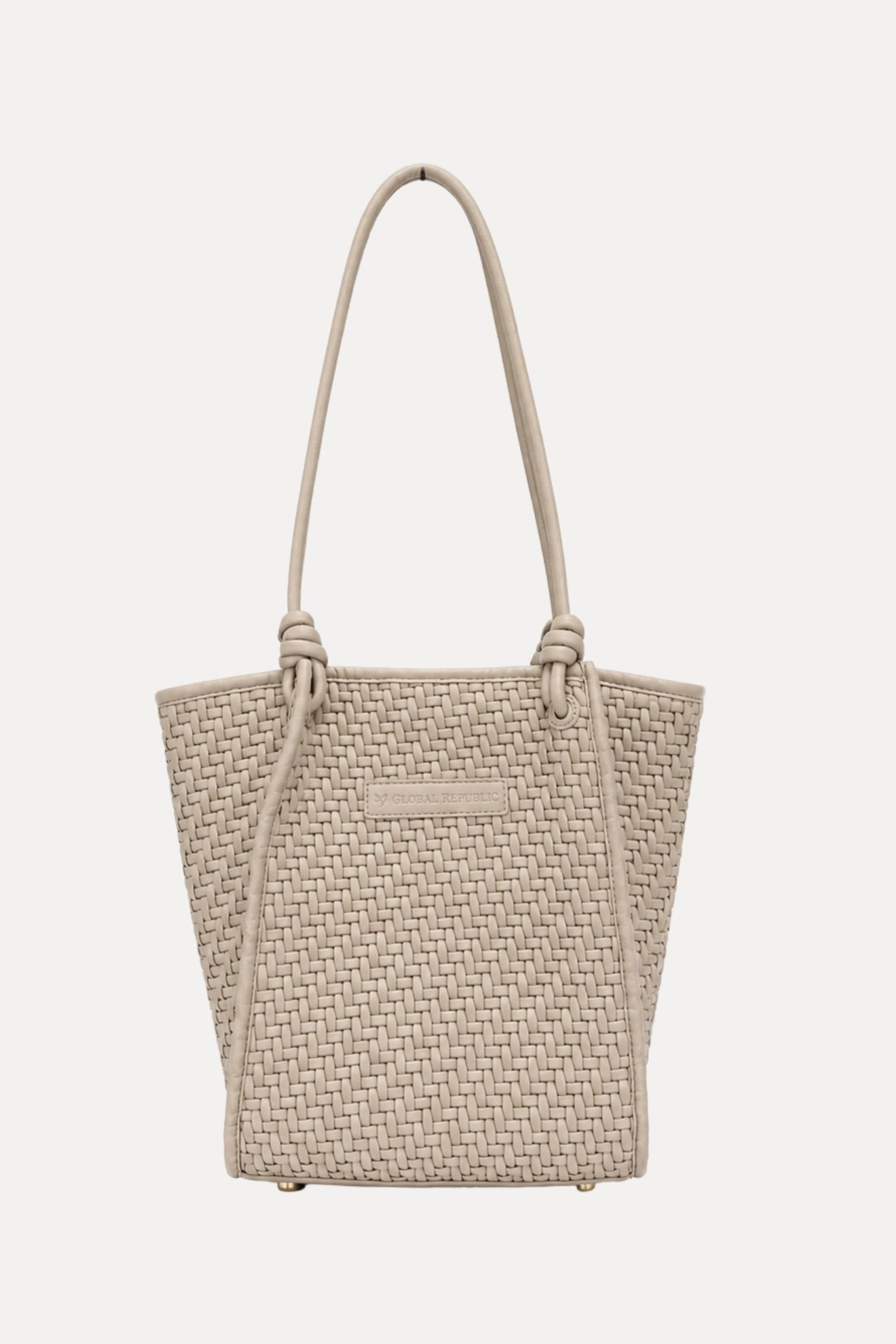 Cream Braided Shoulder Bag