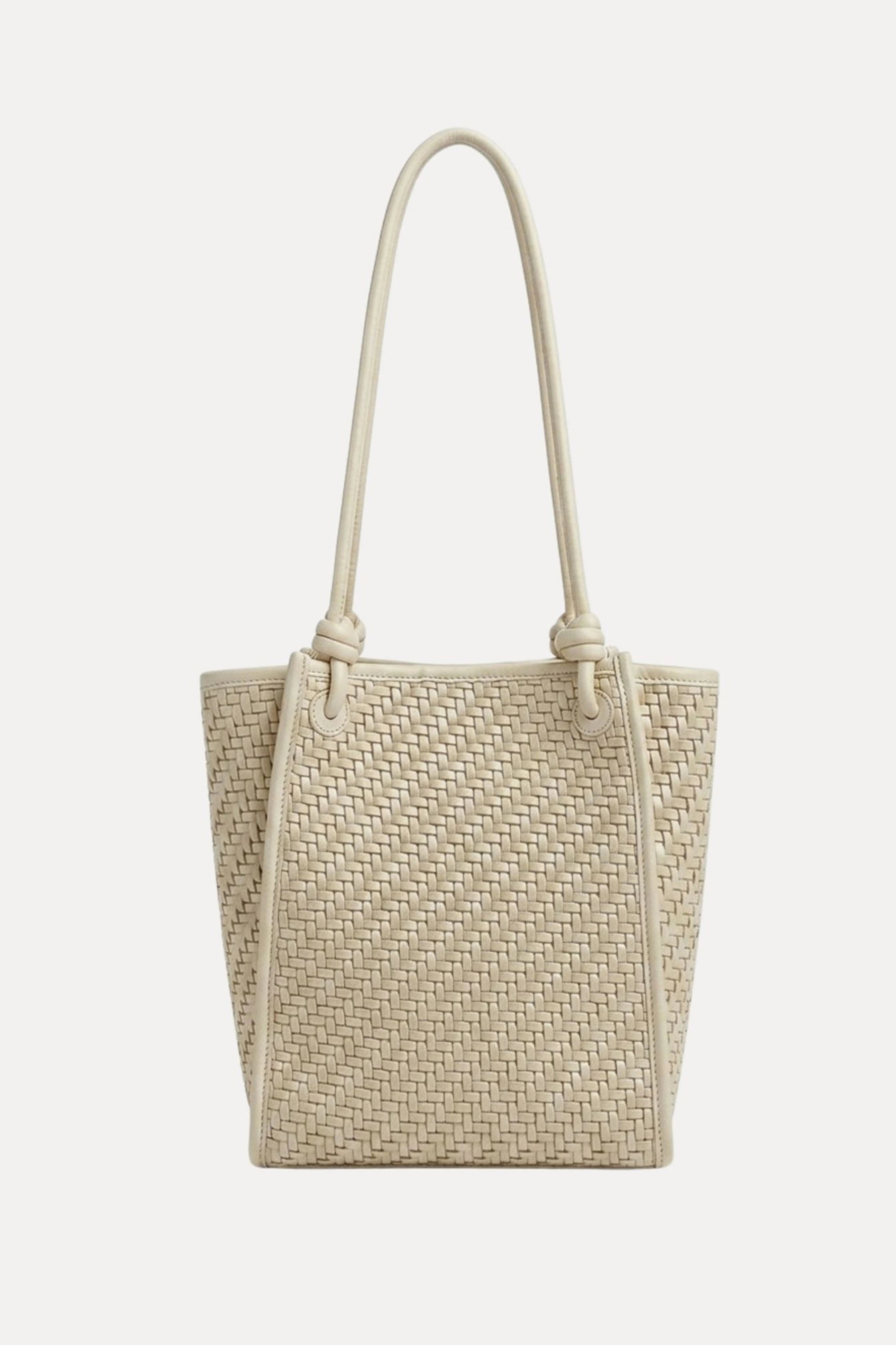 Cream Braided Shoulder Bag