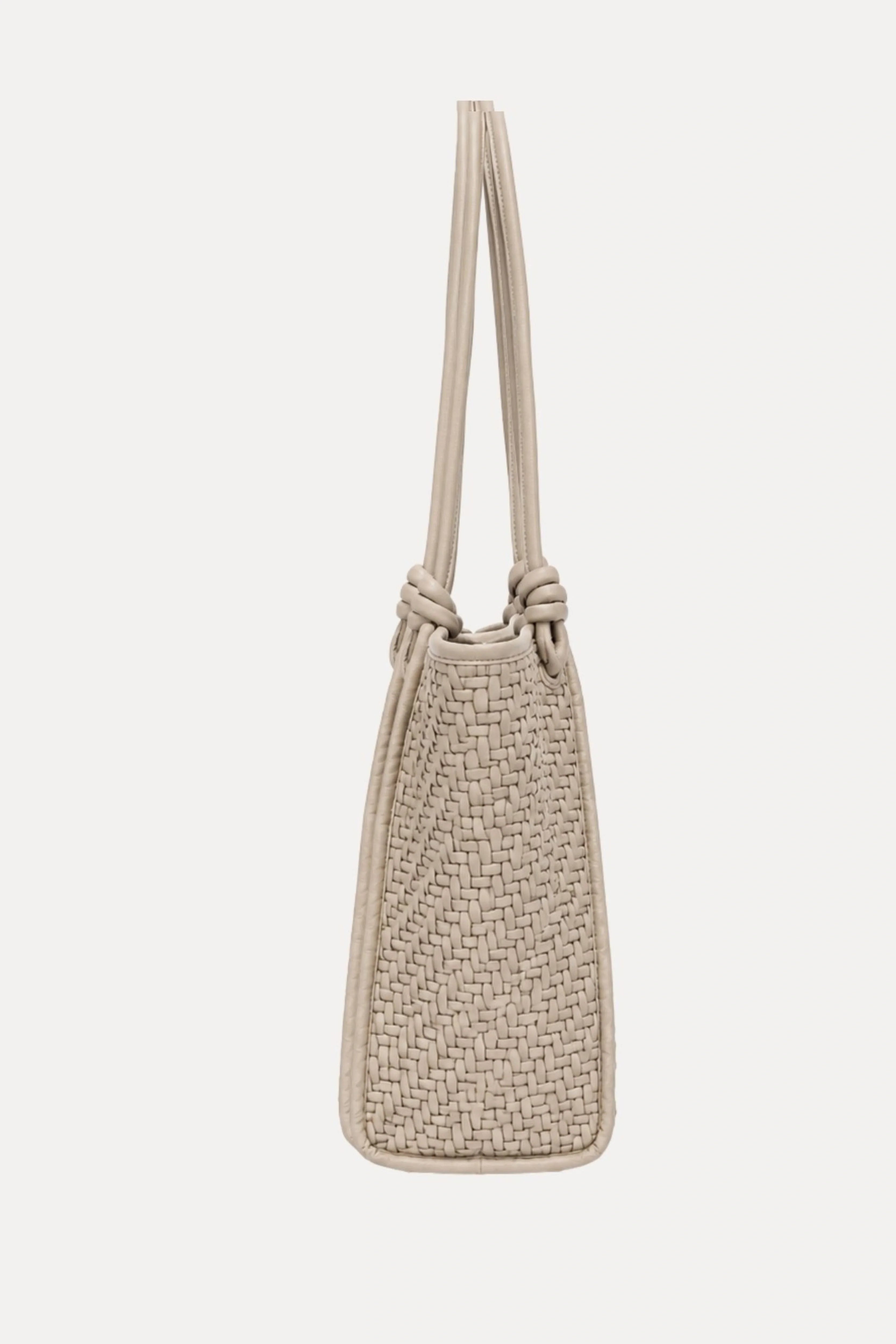 Cream Braided Shoulder Bag-Global Republic