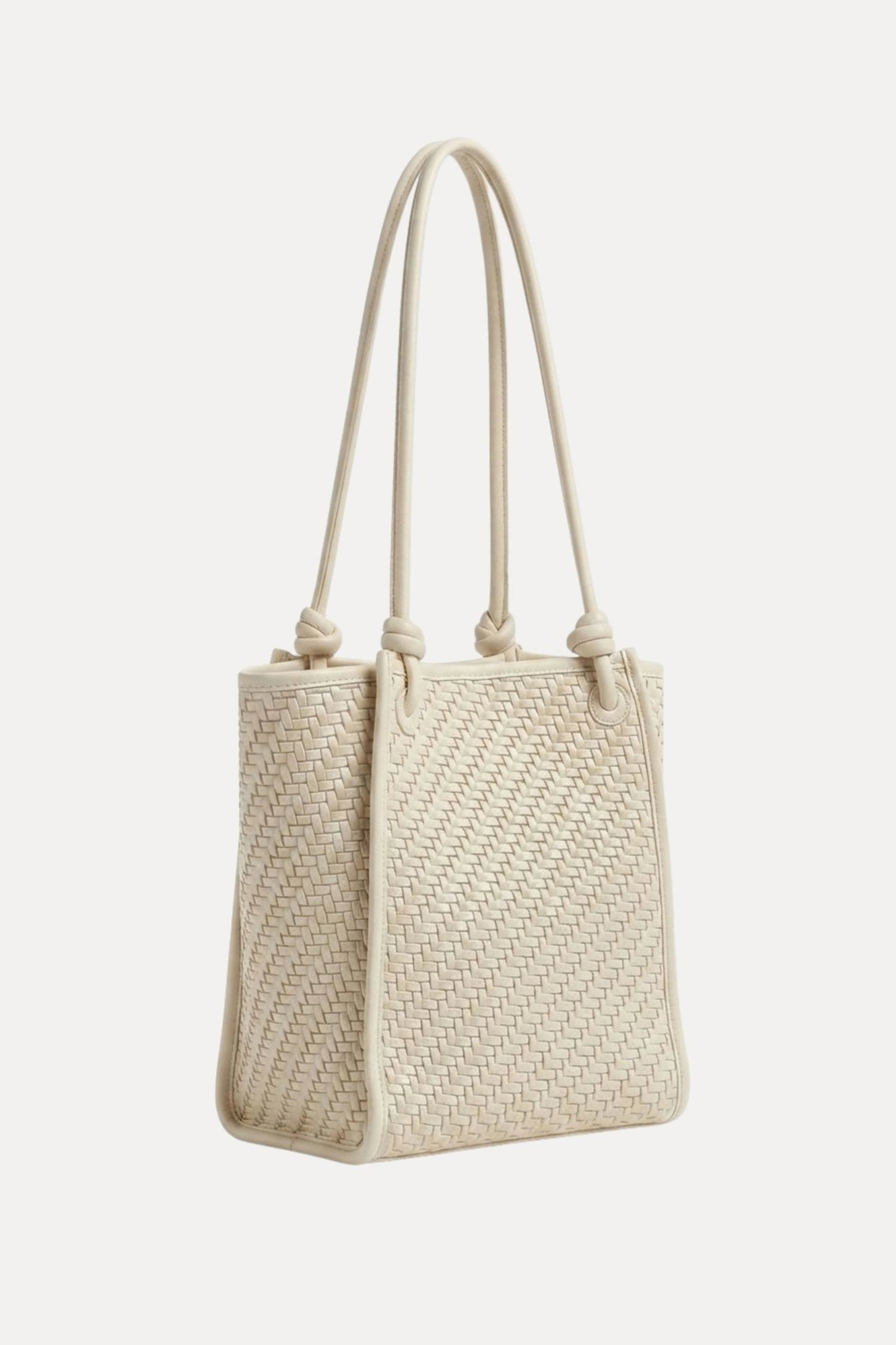 Cream Braided Shoulder Bag