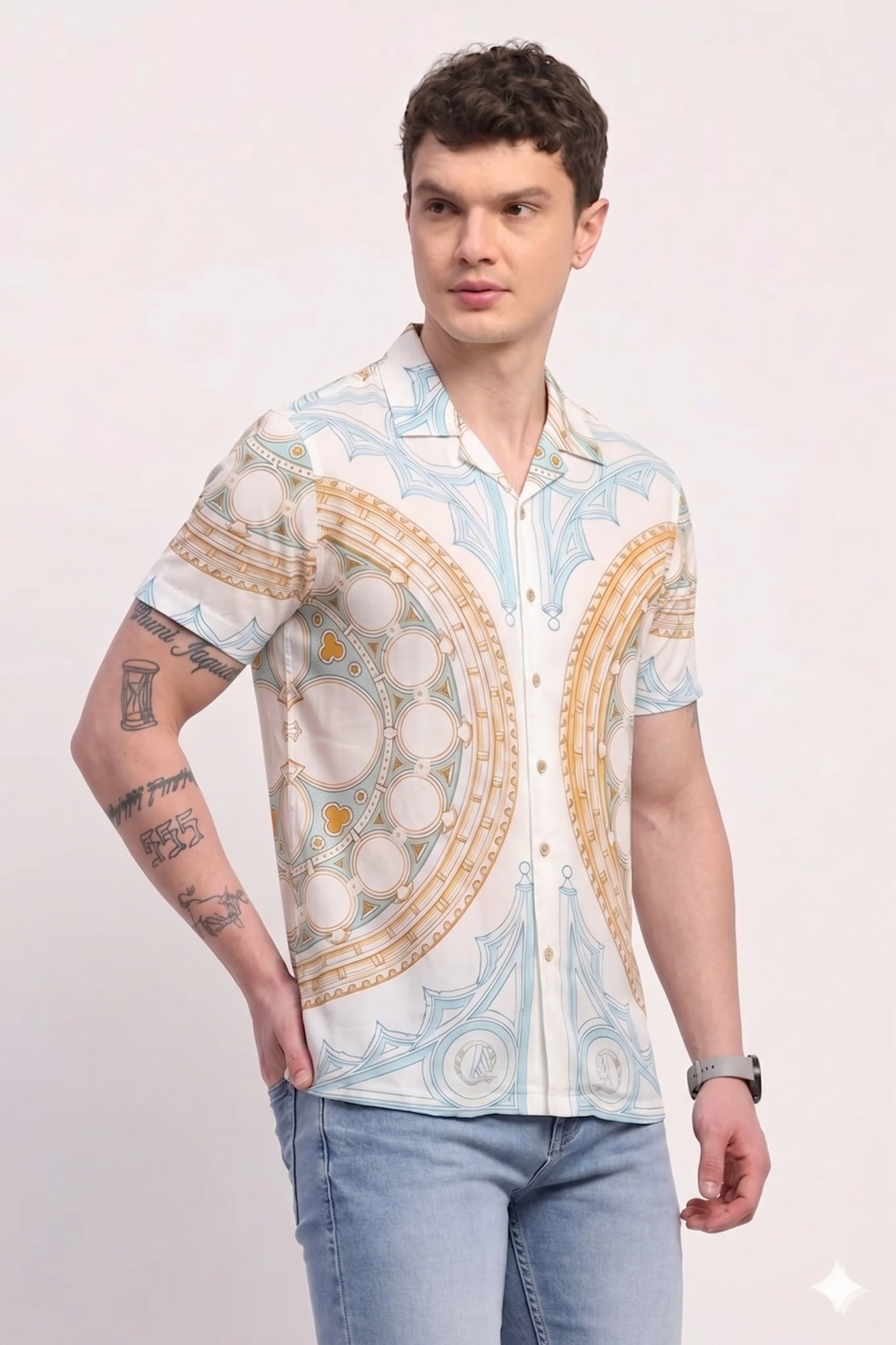 Multicolor Abstract Print Shirt-Global Republic