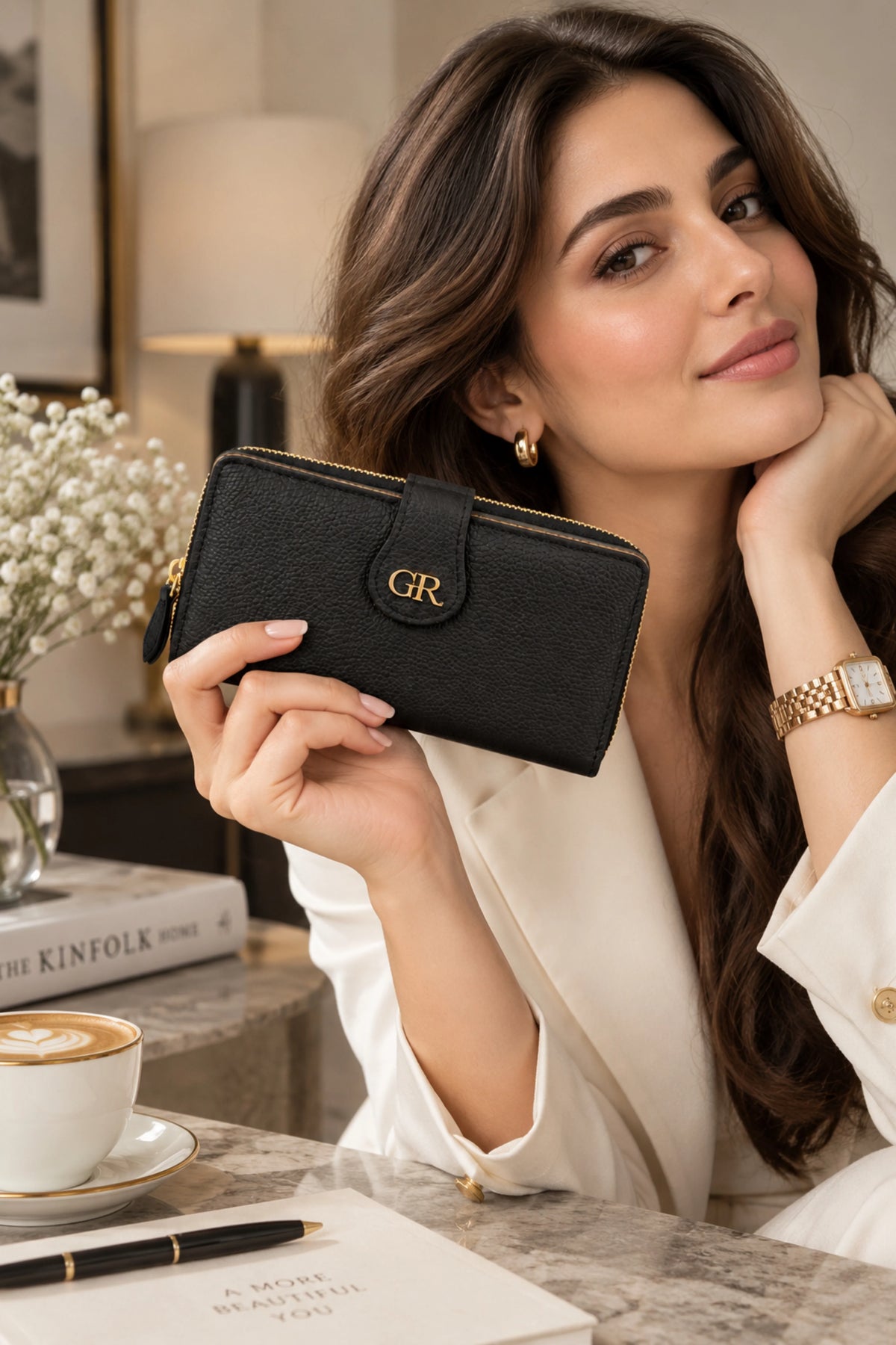 Textured Multi-Compartment Zip Wallet-Global Republic