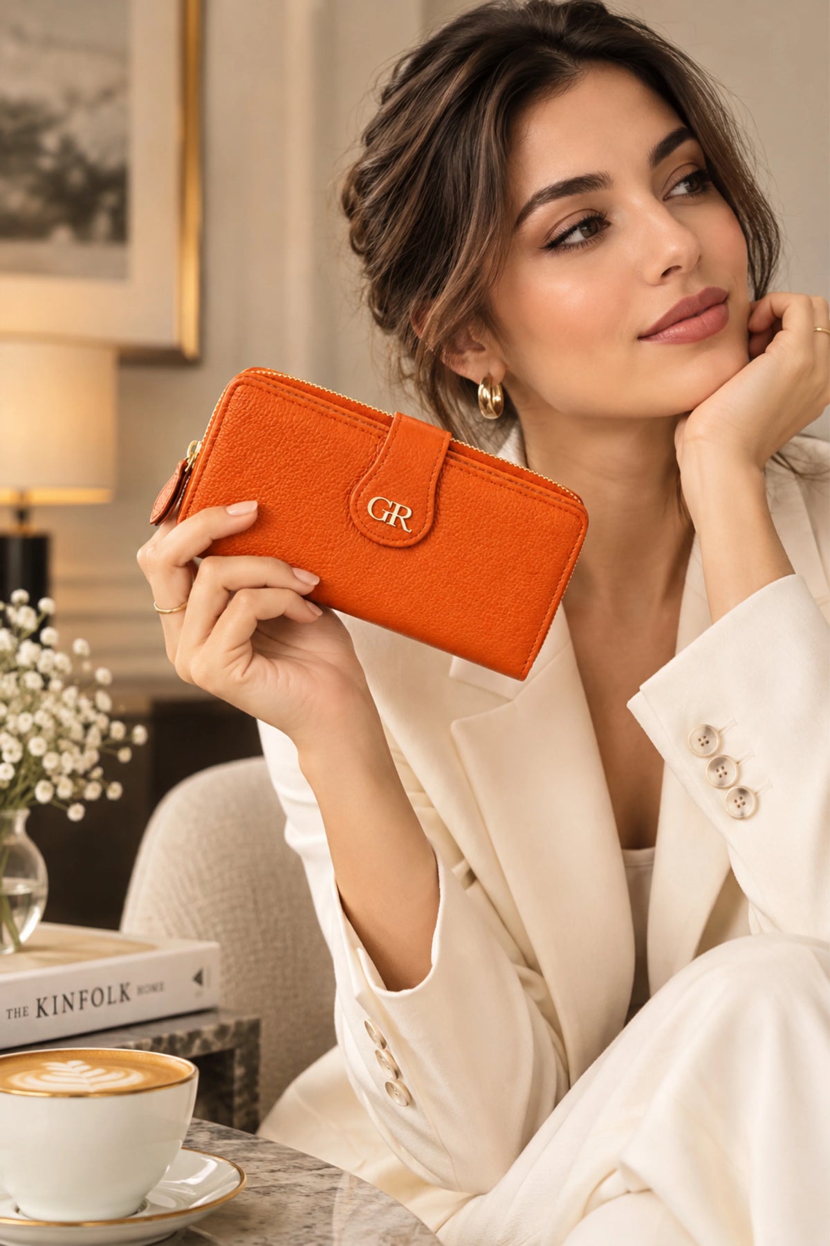 Textured Multi-Compartment Zip Wallet-Global Republic