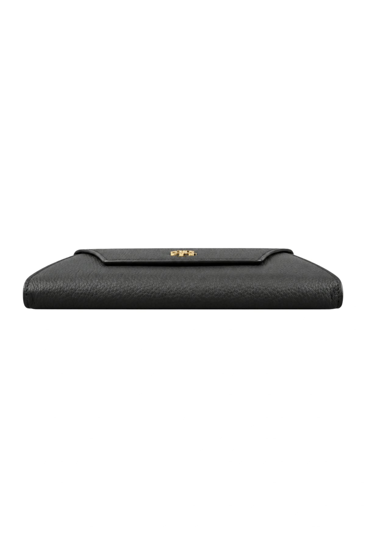 Women’s Black Textured Clutch with Flap Closure-Global Republic