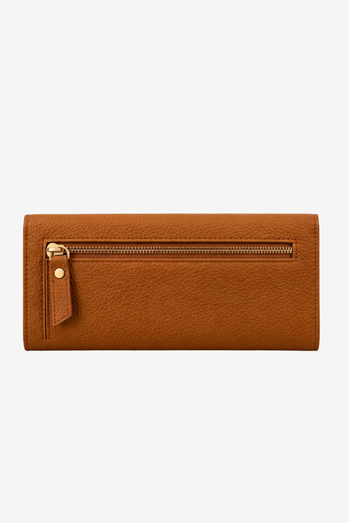 Tan Brown Textured Clutch with Flap Closure-Global Republic