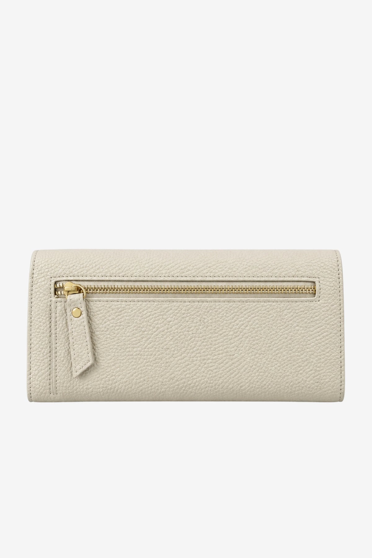 White Textured Clutch with Flap Closure-Global Republic
