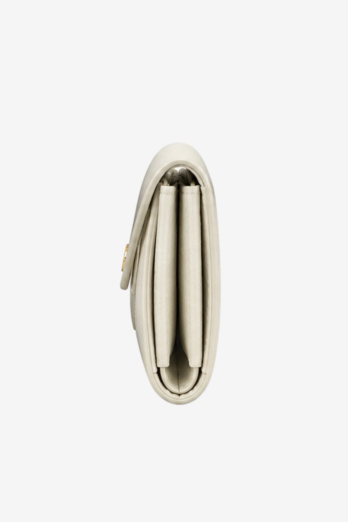 White Textured Clutch with Flap Closure-Global Republic