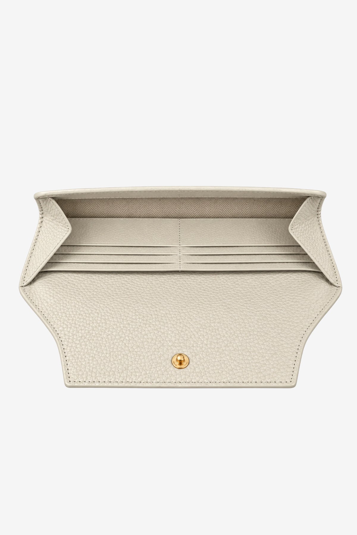 White Textured Clutch with Flap Closure-Global Republic