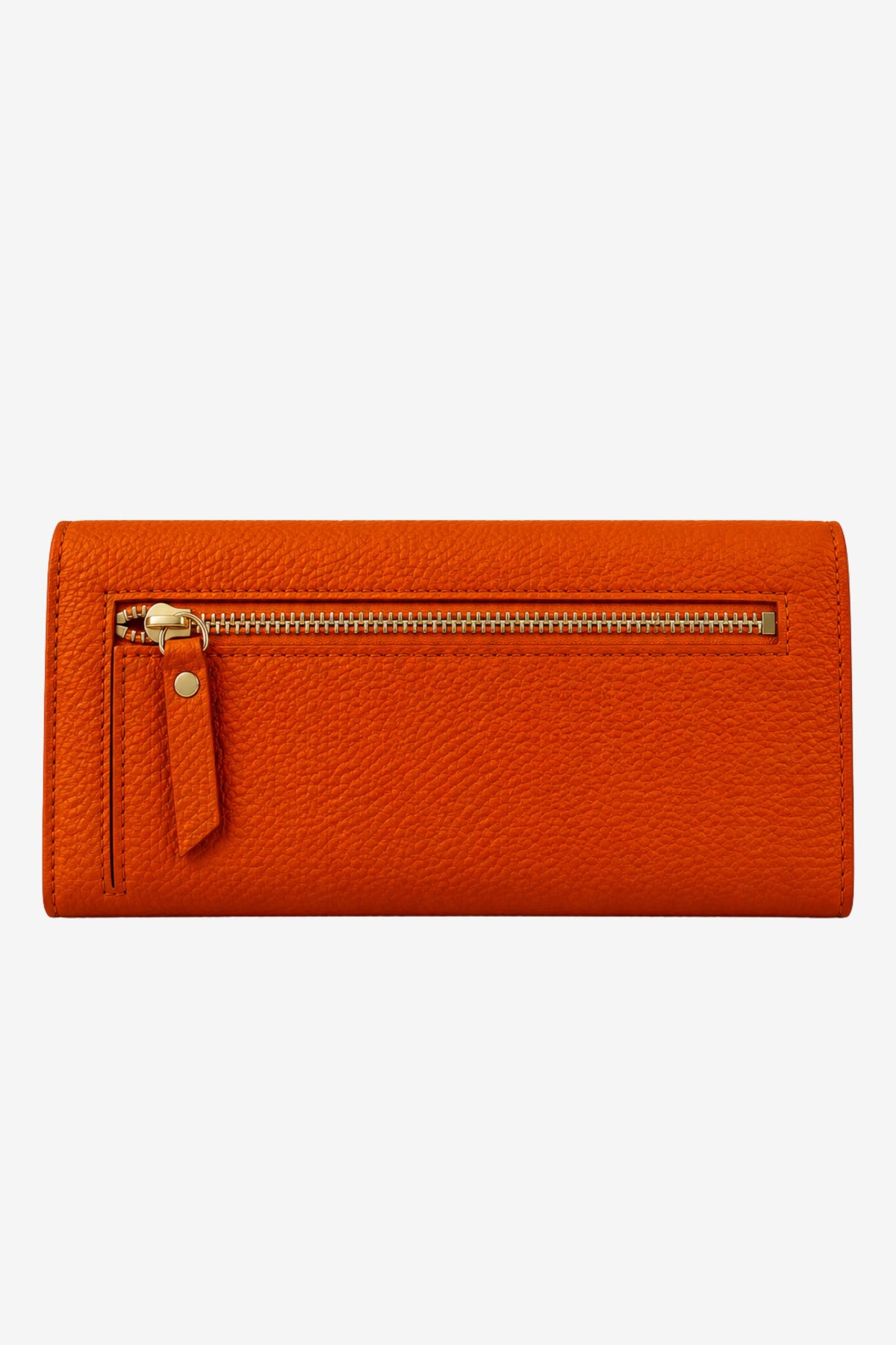 Orange Textured Clutch with Flap Closure-Global Republic