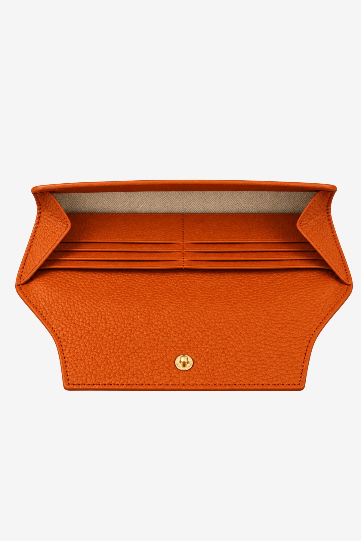 Orange Textured Clutch with Flap Closure-Global Republic