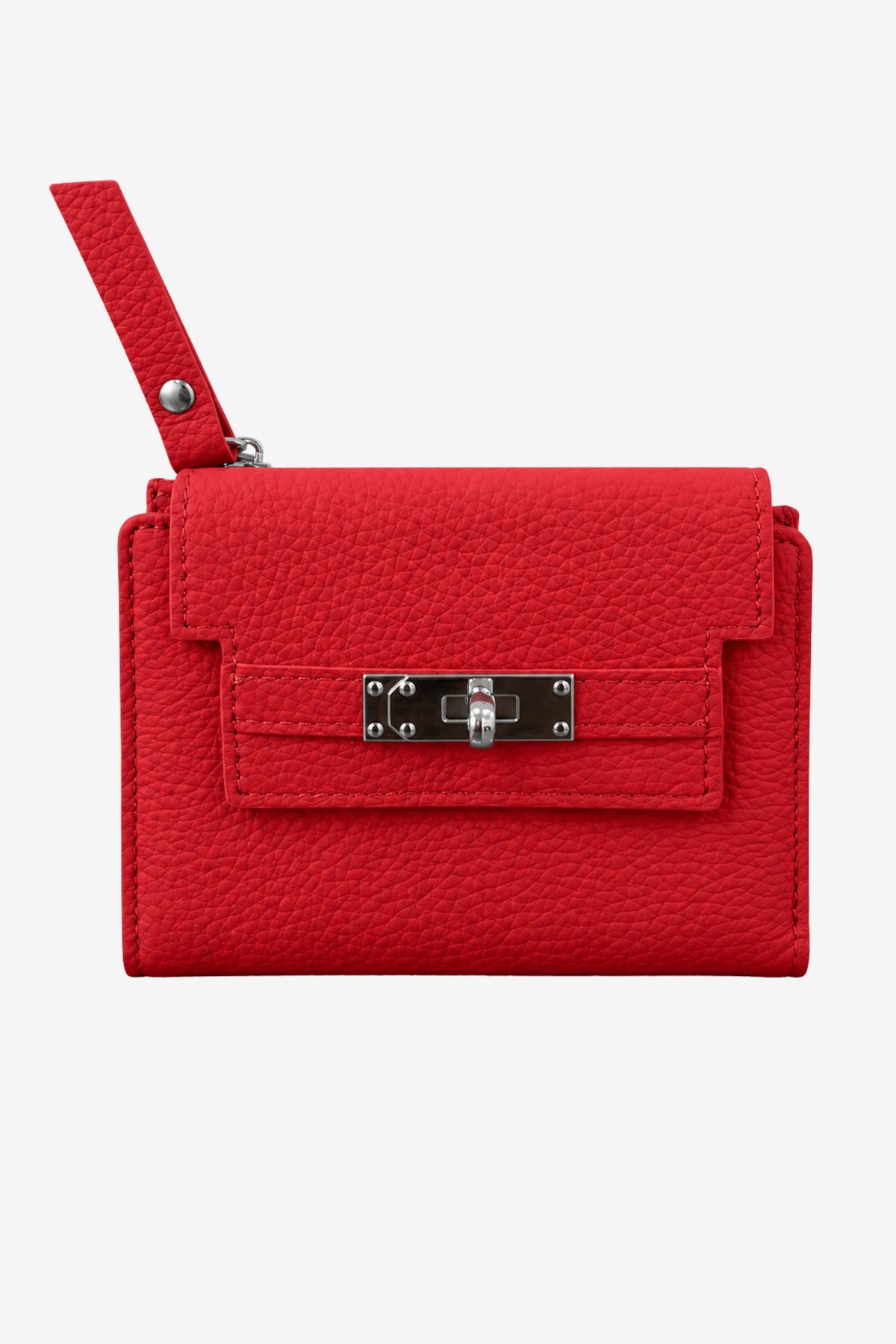 Textured Red Turn-Lock Wallet-Global Republic