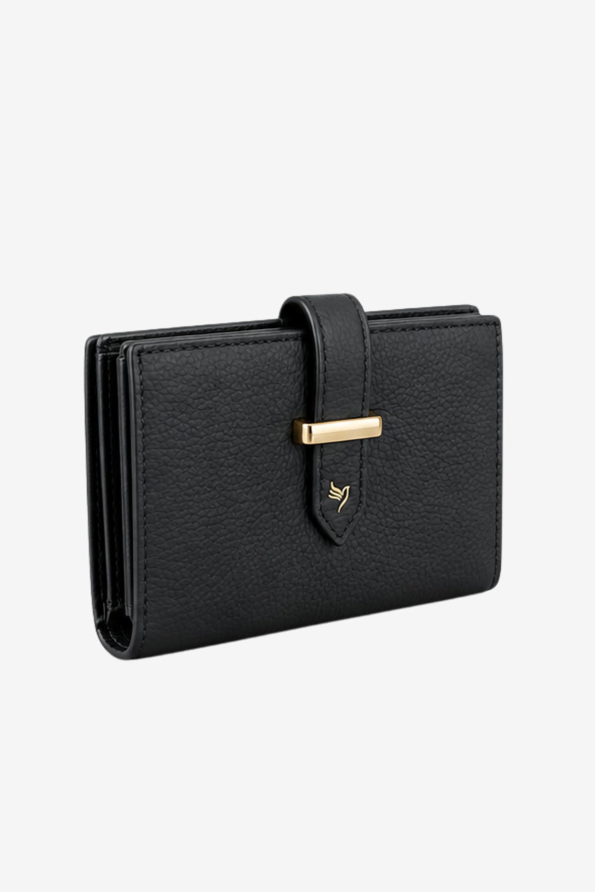 Black Textured Long Wallet -Global Republic