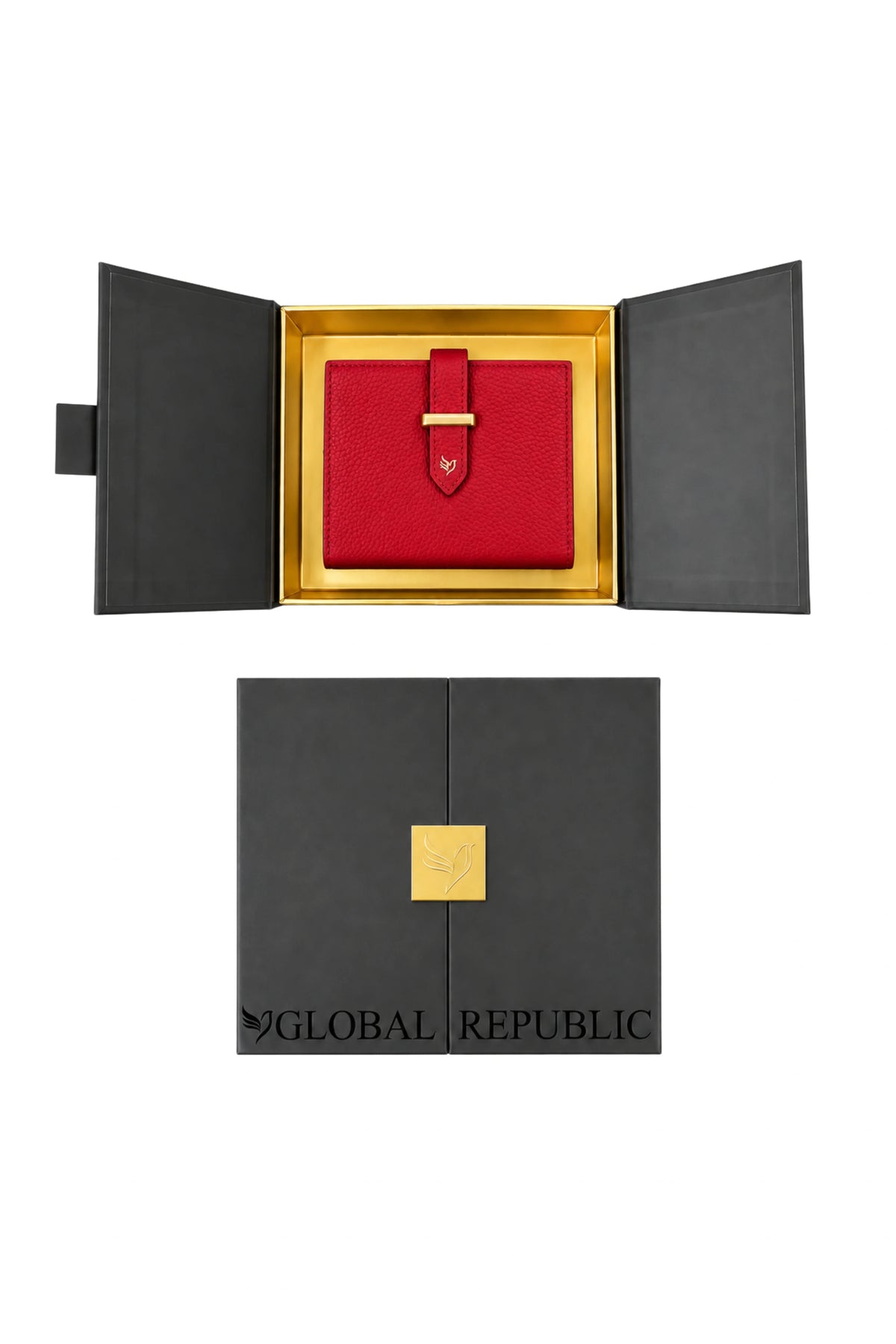 Red Textured Long Wallet-Global Republic