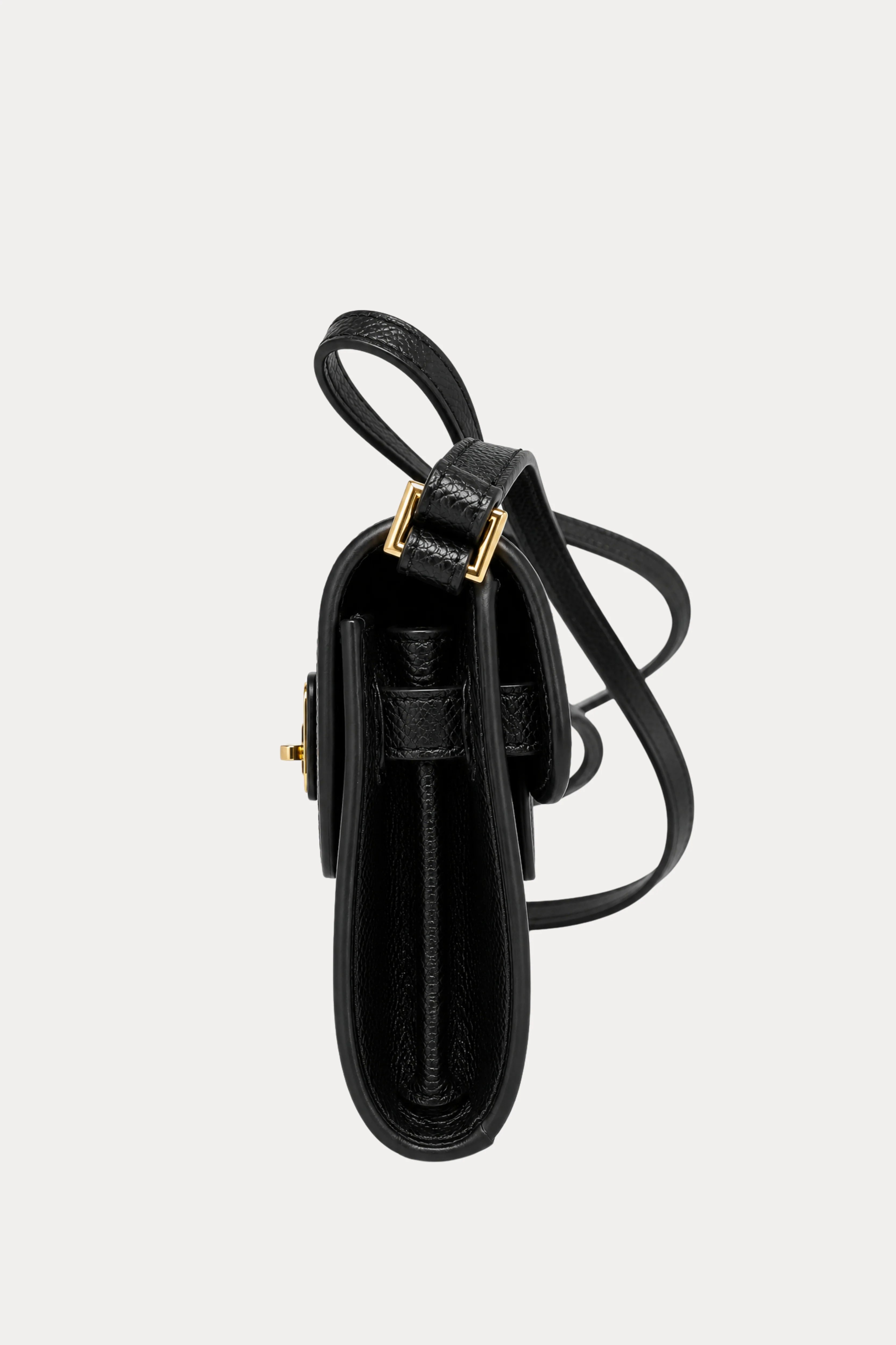 Black Leather Wallet Sling Bag-Global Republic