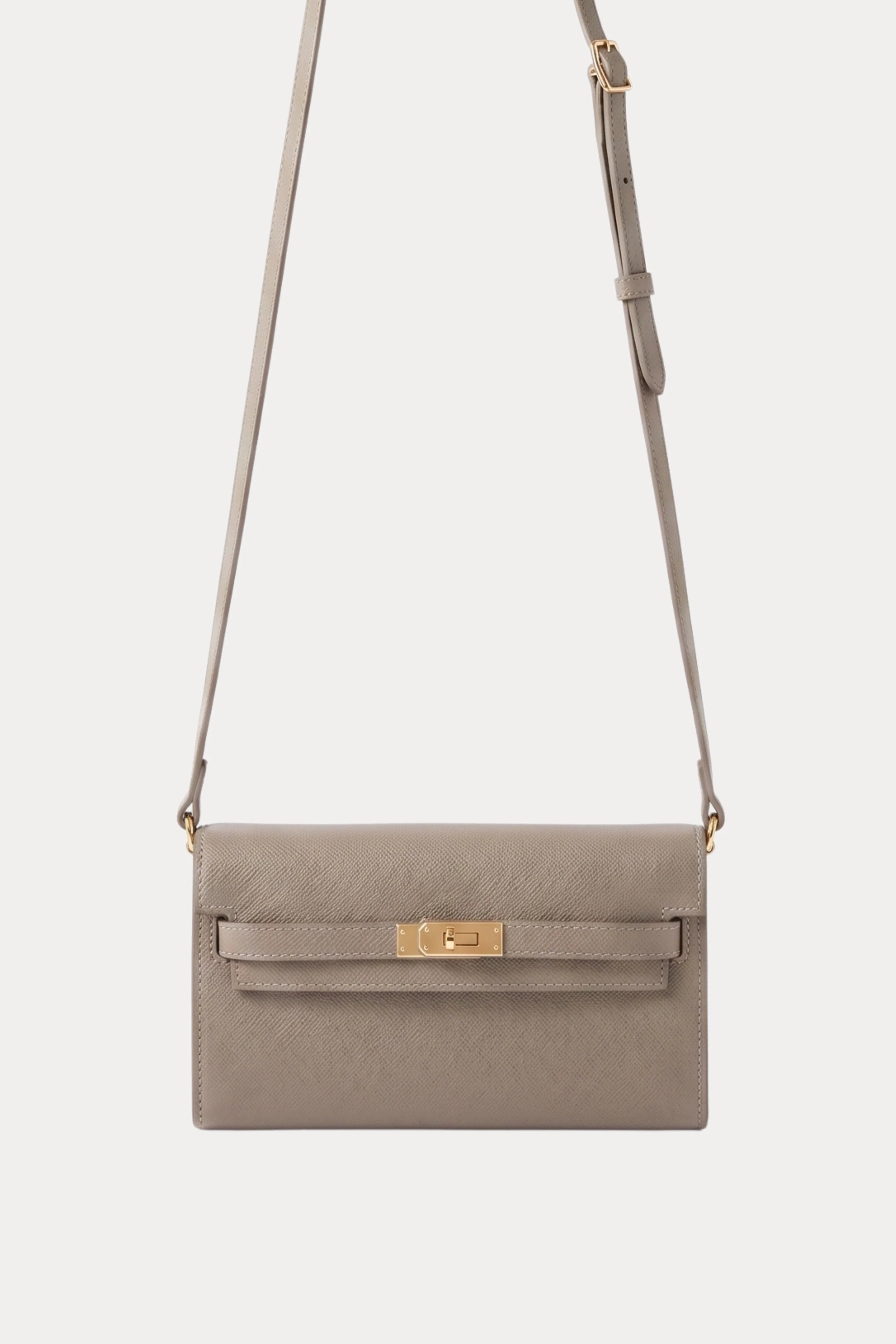 Grey Leather Wallet Sling Bag-Global Republic