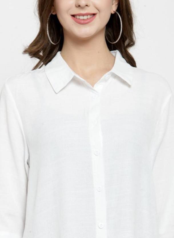 Solid Shirt Collar Relaxed Fit Shirt - Global Republic