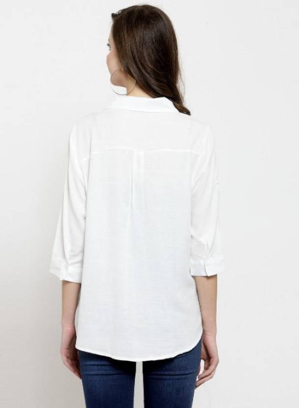 Solid Shirt Collar Relaxed Fit Shirt - Global Republic