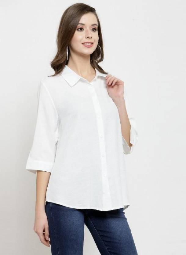 Solid Shirt Collar Relaxed Fit Shirt - Global Republic