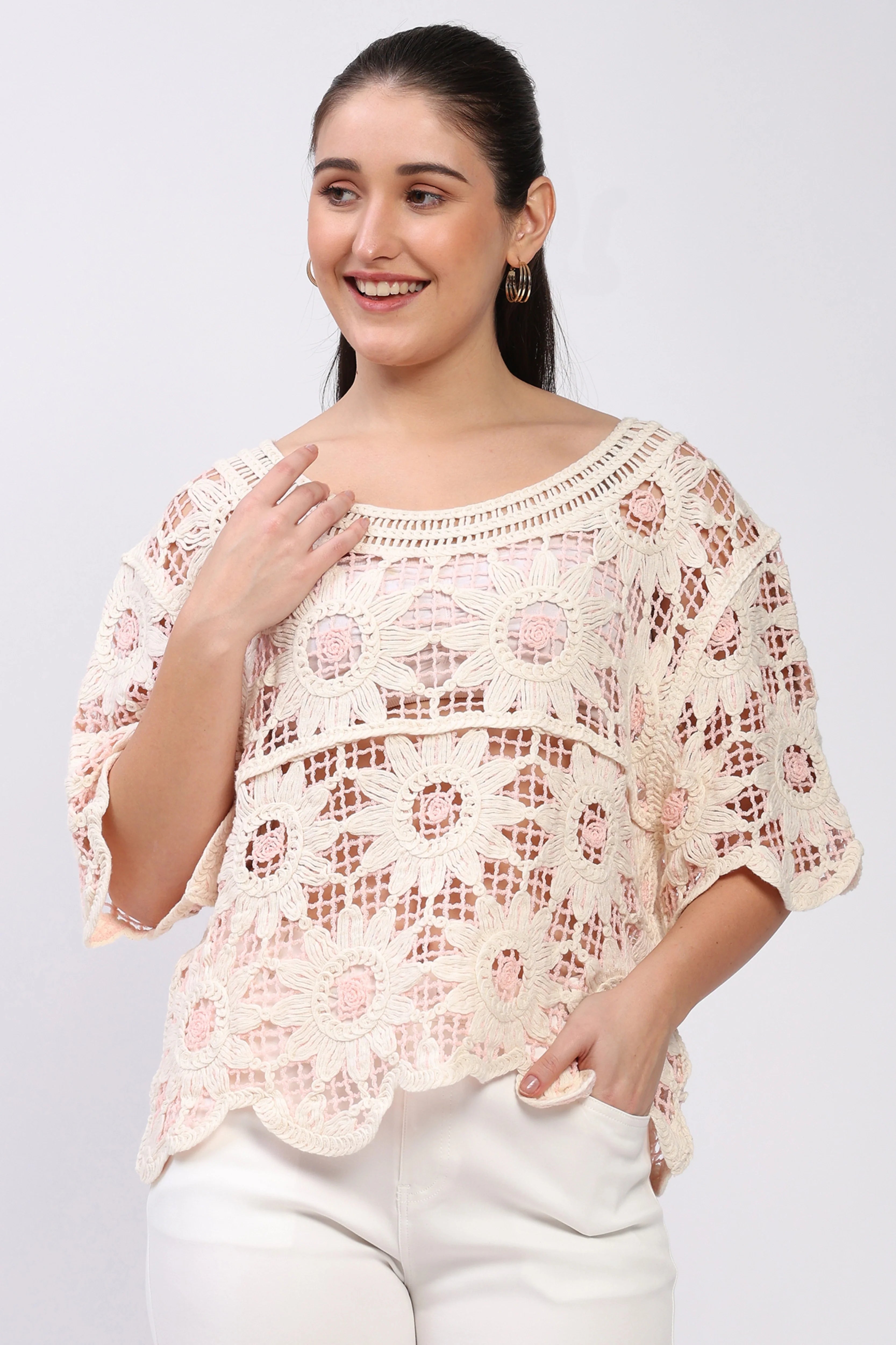 Floral Crochet Cotton Top-Global Republic