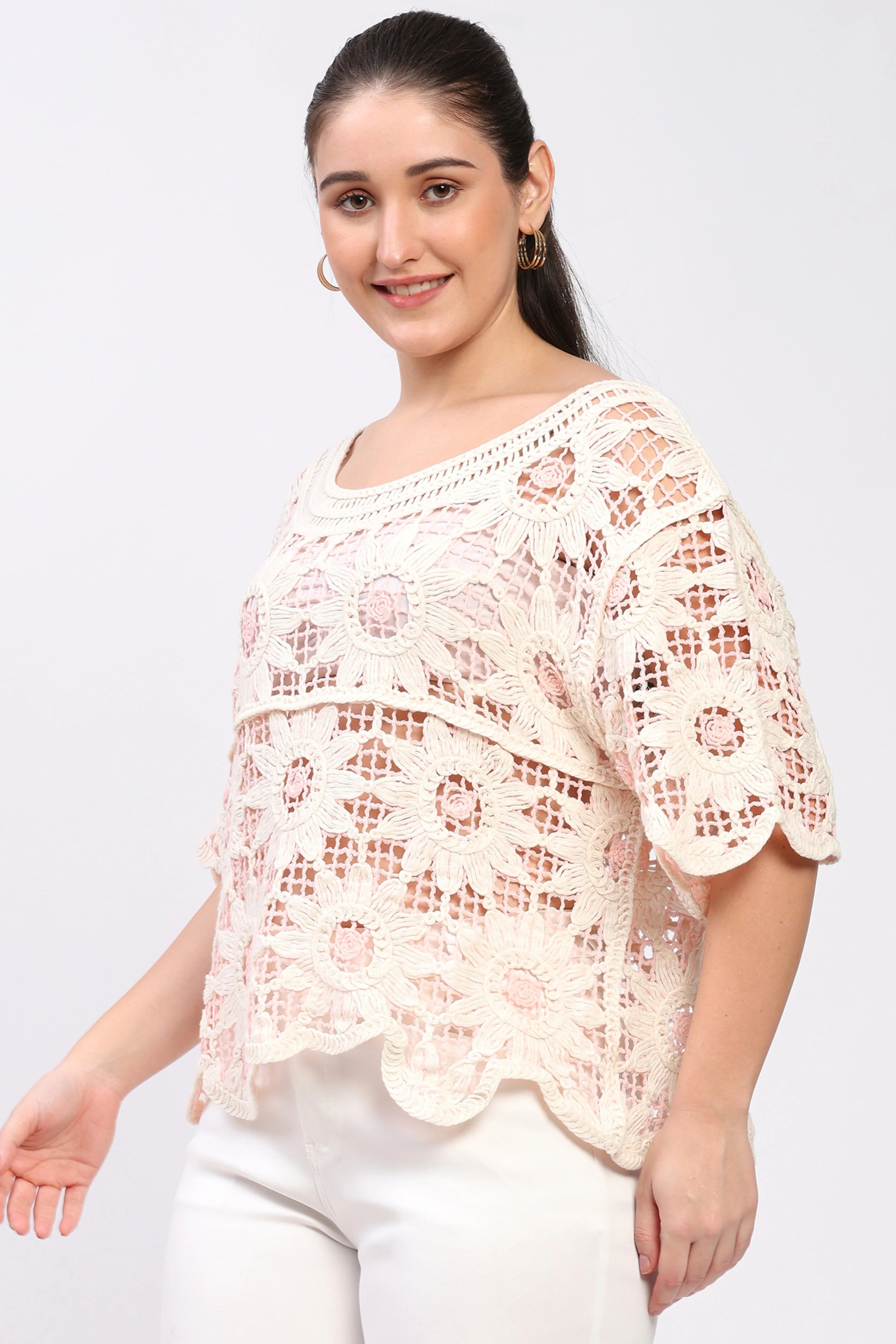 Floral Crochet Cotton Top-Global Republic