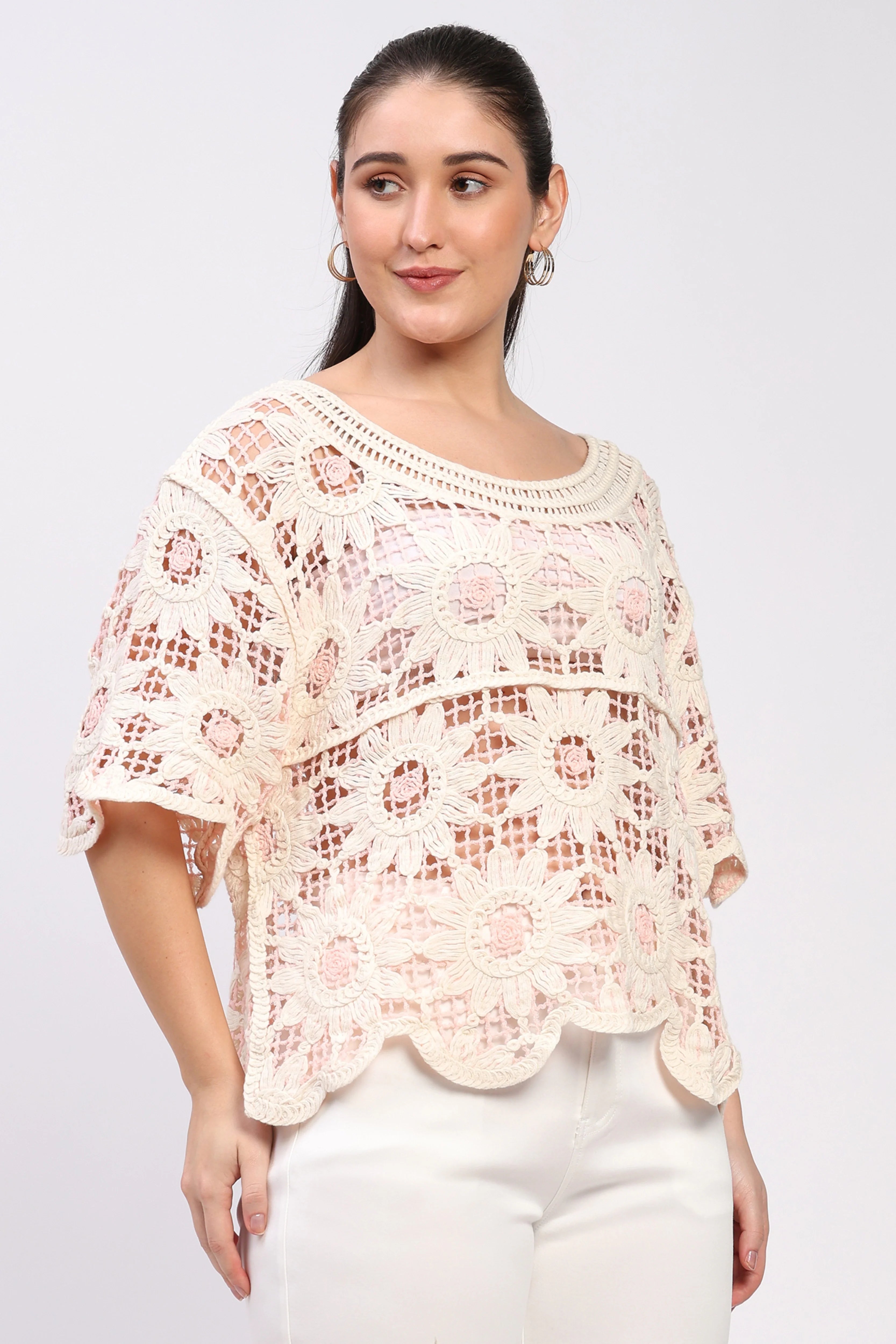 Floral Crochet Cotton Top-Global Republic