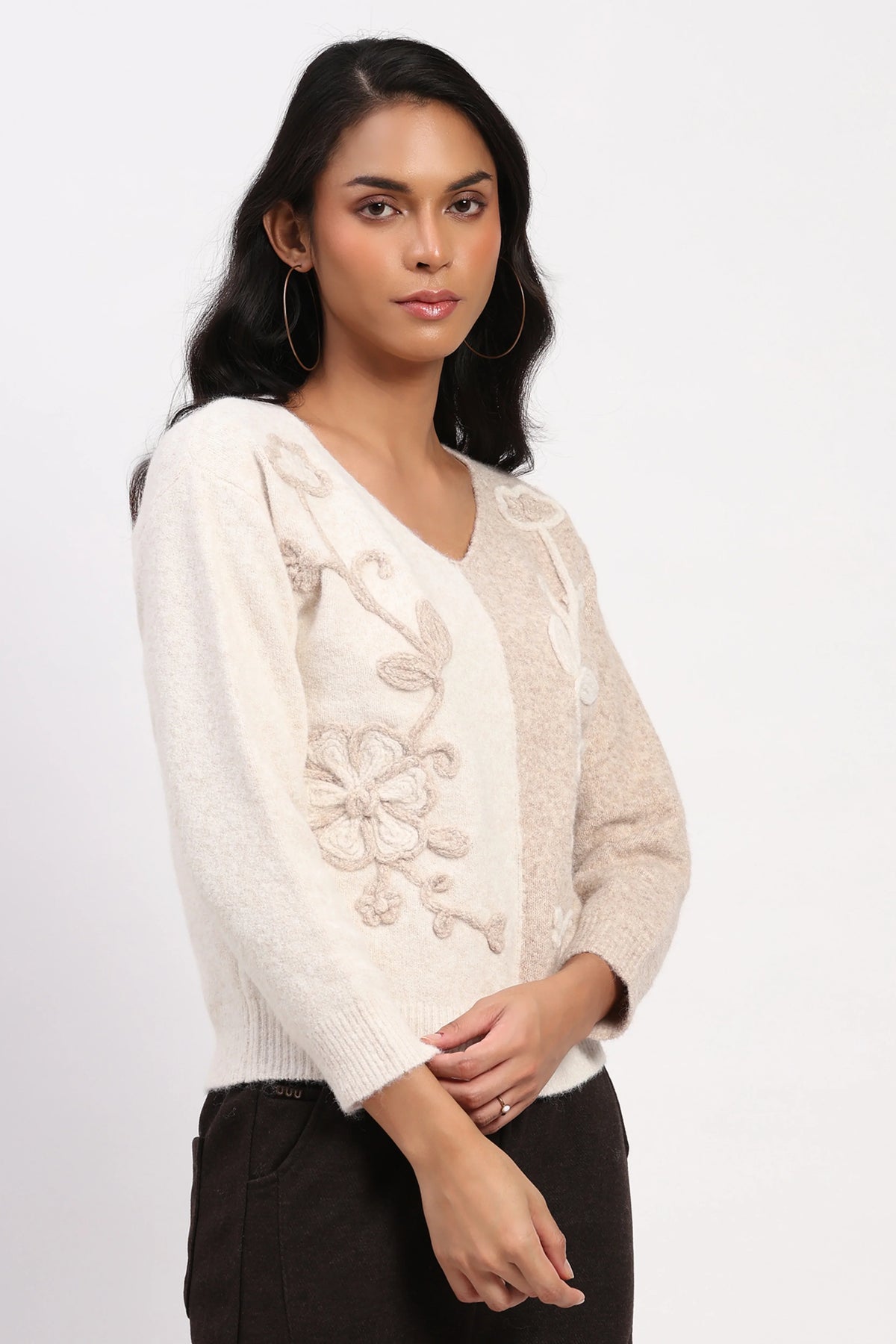 Natural Floral Embroidered Pullover-Global Republic