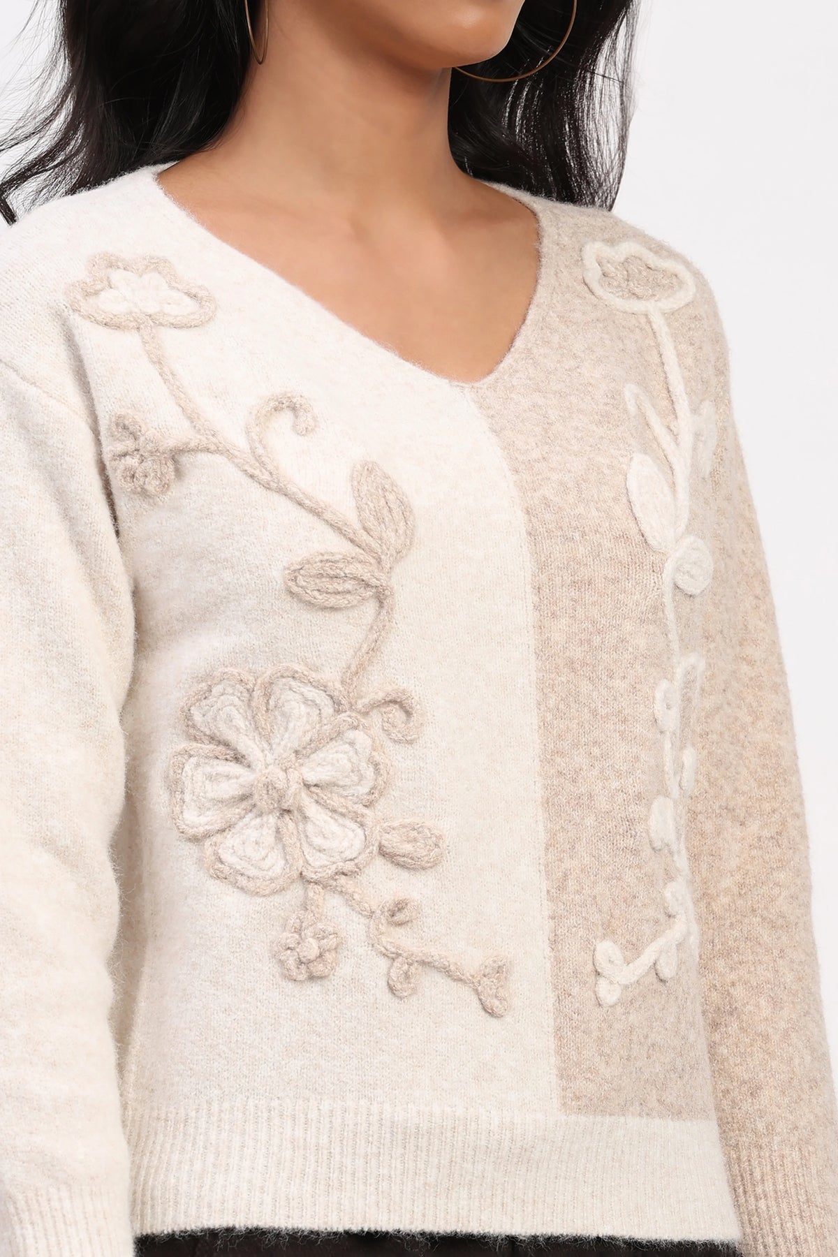 Natural Floral Embroidered Pullover-Global Republic