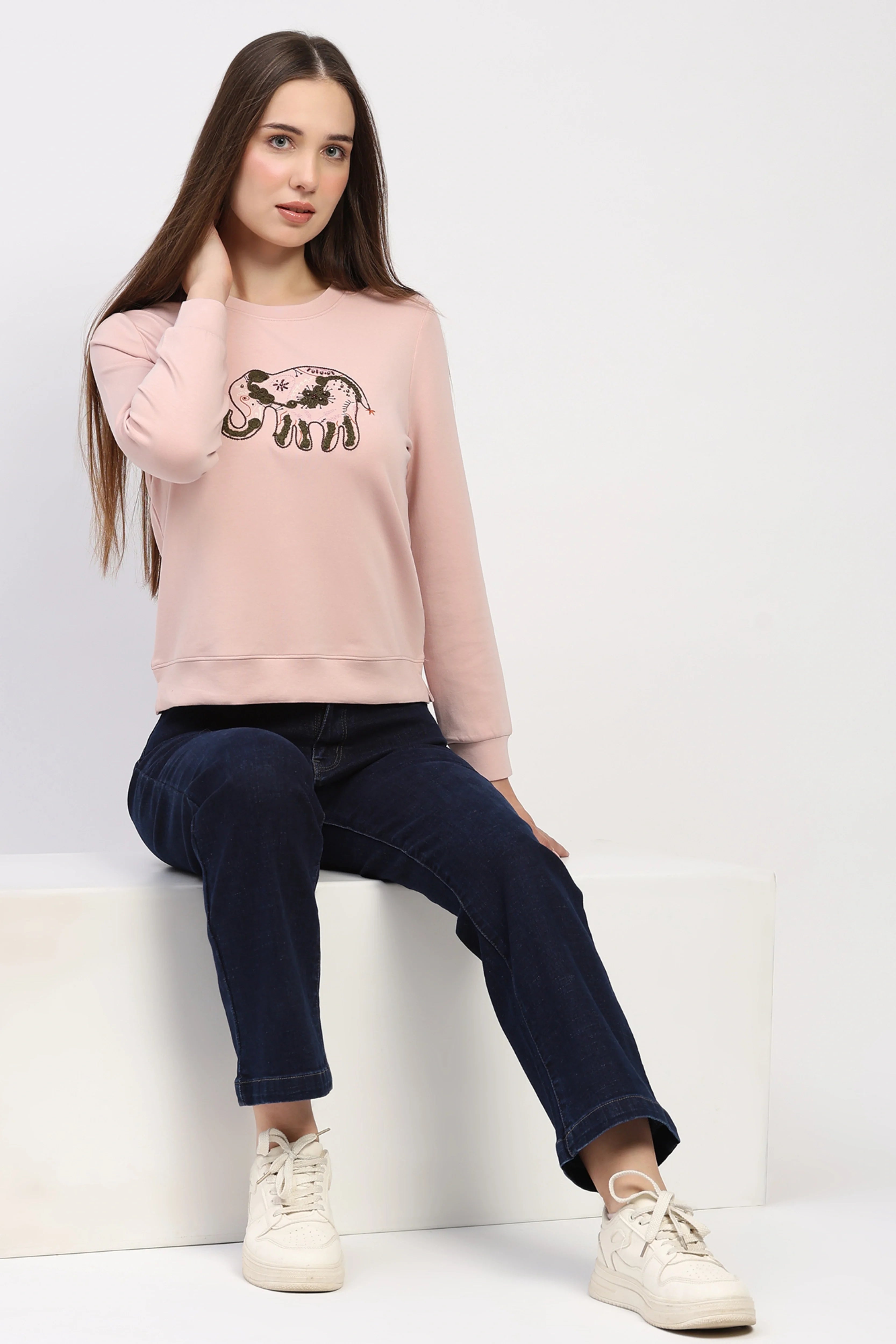 Embroidered Onion Pink Sweatshirt